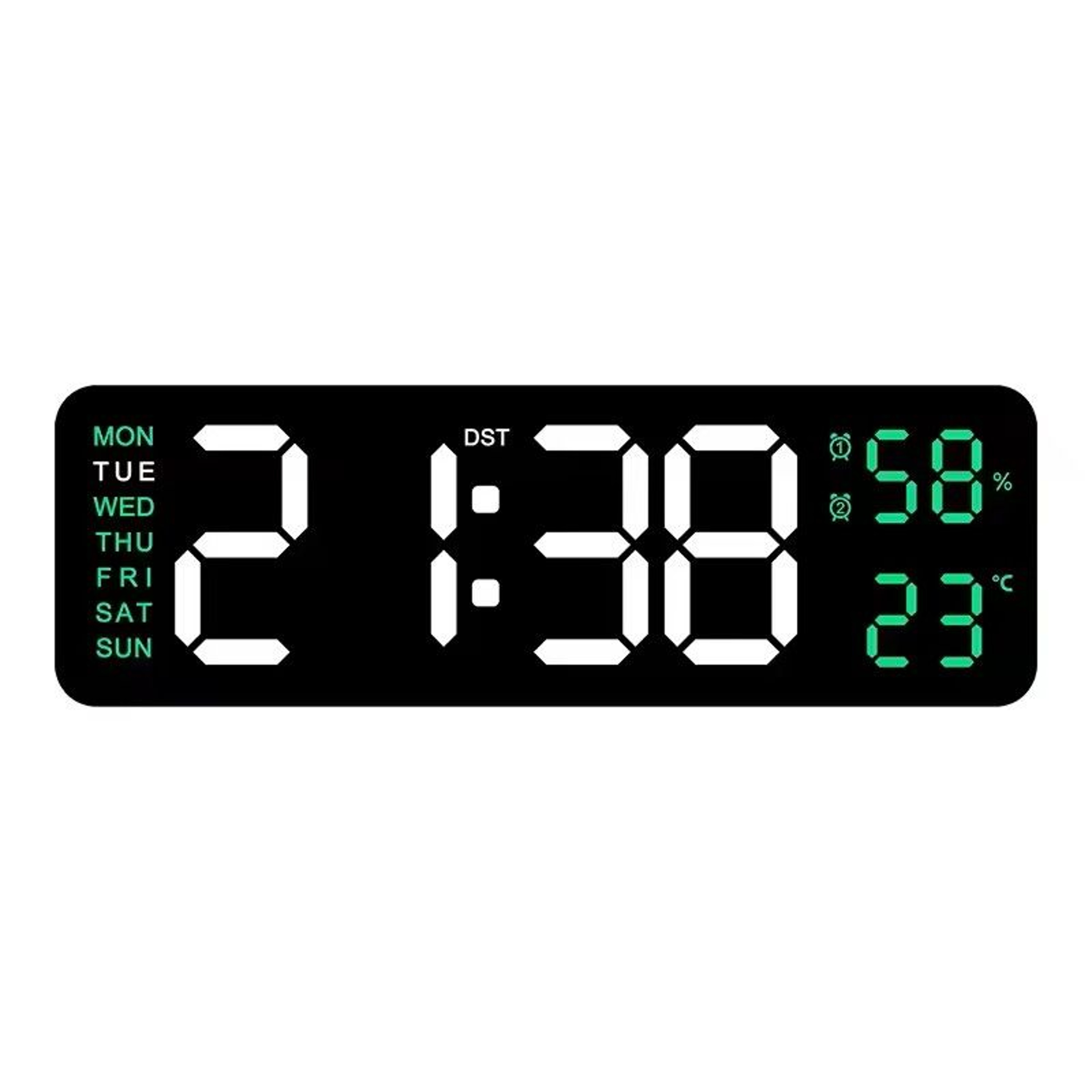 Large 9Inch USB LED Clock With Auto Dimmer 12