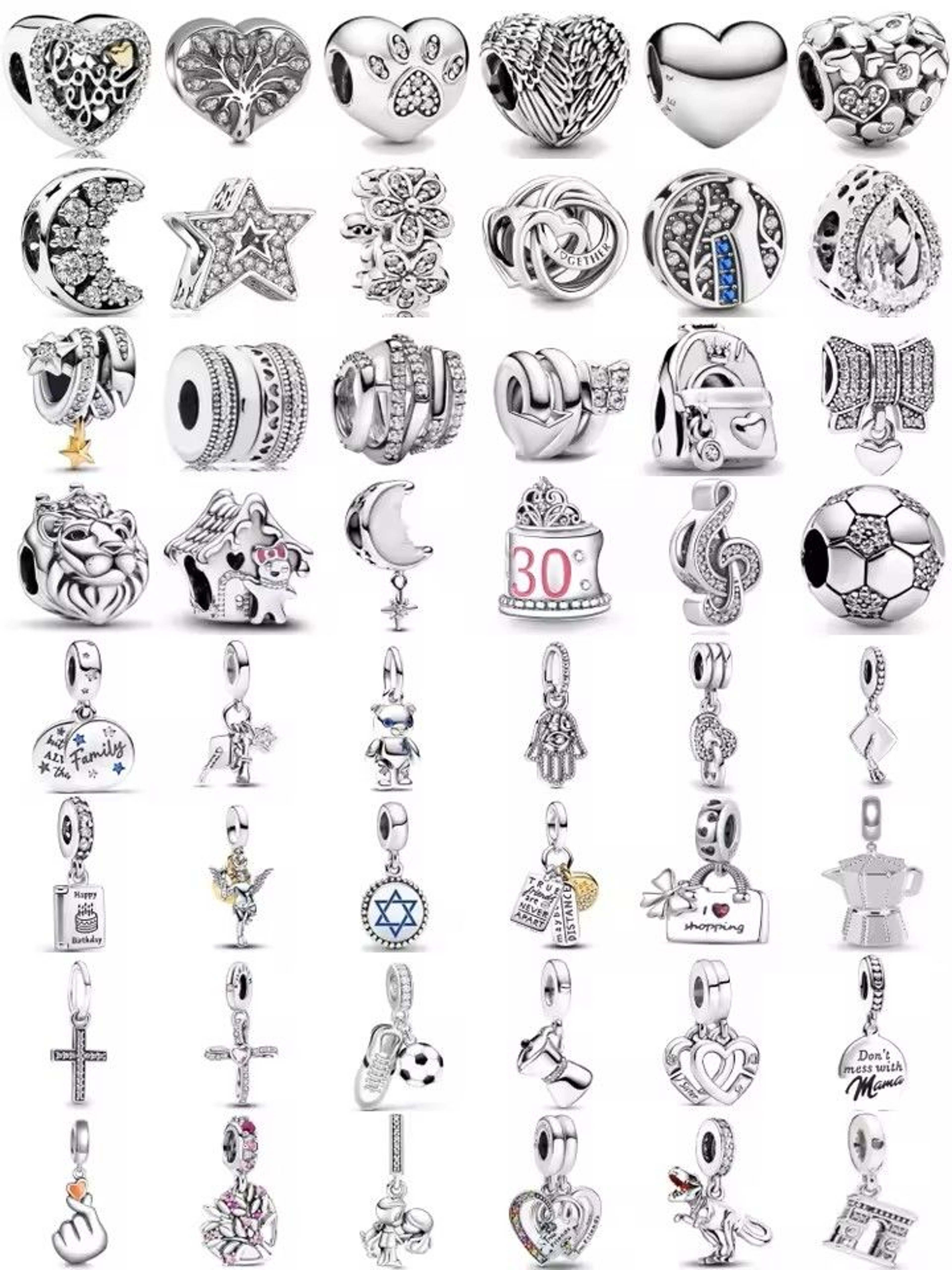 2025 New S925 Silver Spring Ball Bear Cross Pendant For Bracelets 0