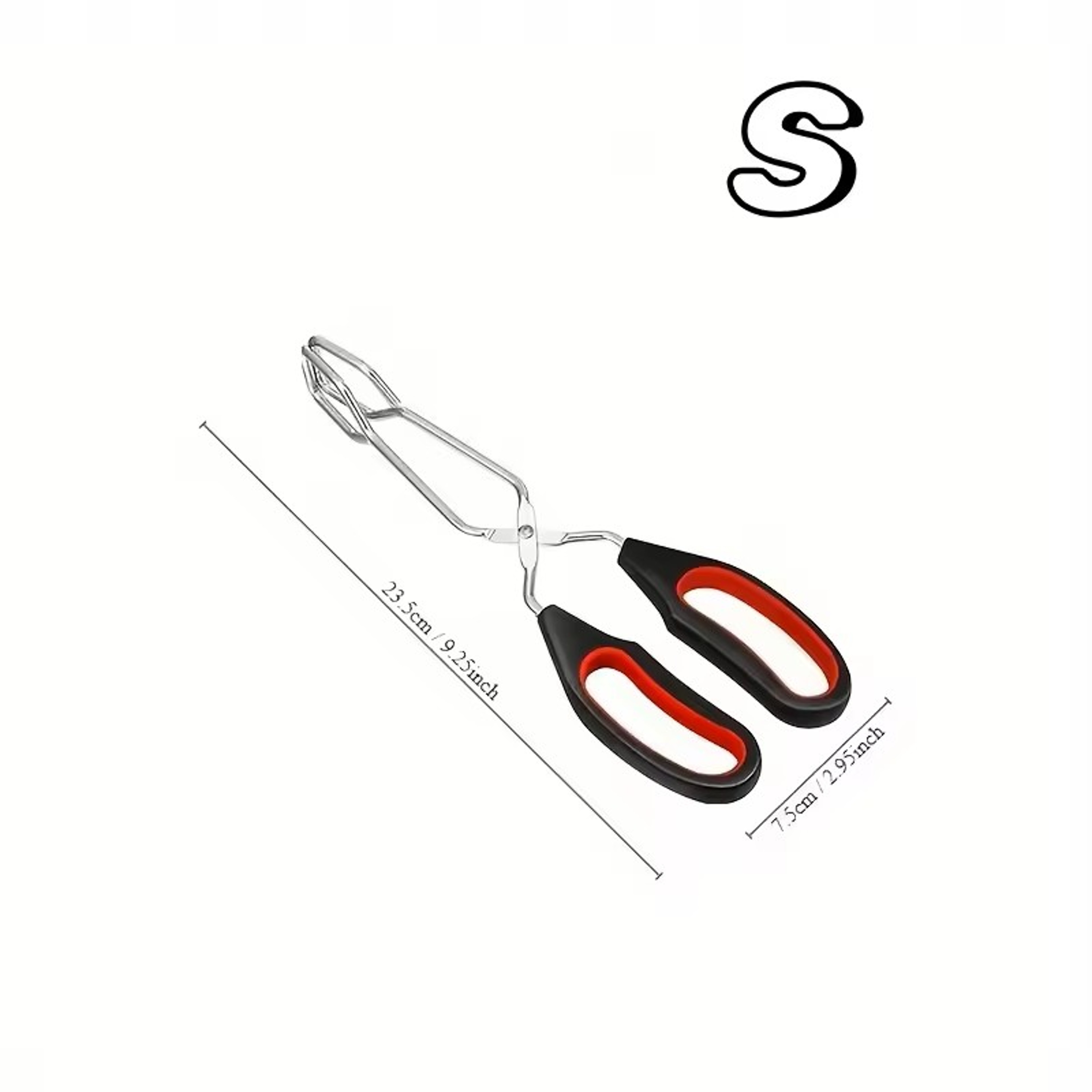 3-Sizes Barbecue Scissor Tong Non-Slip Long Handle Metal BBQ Baking Clips – view 1