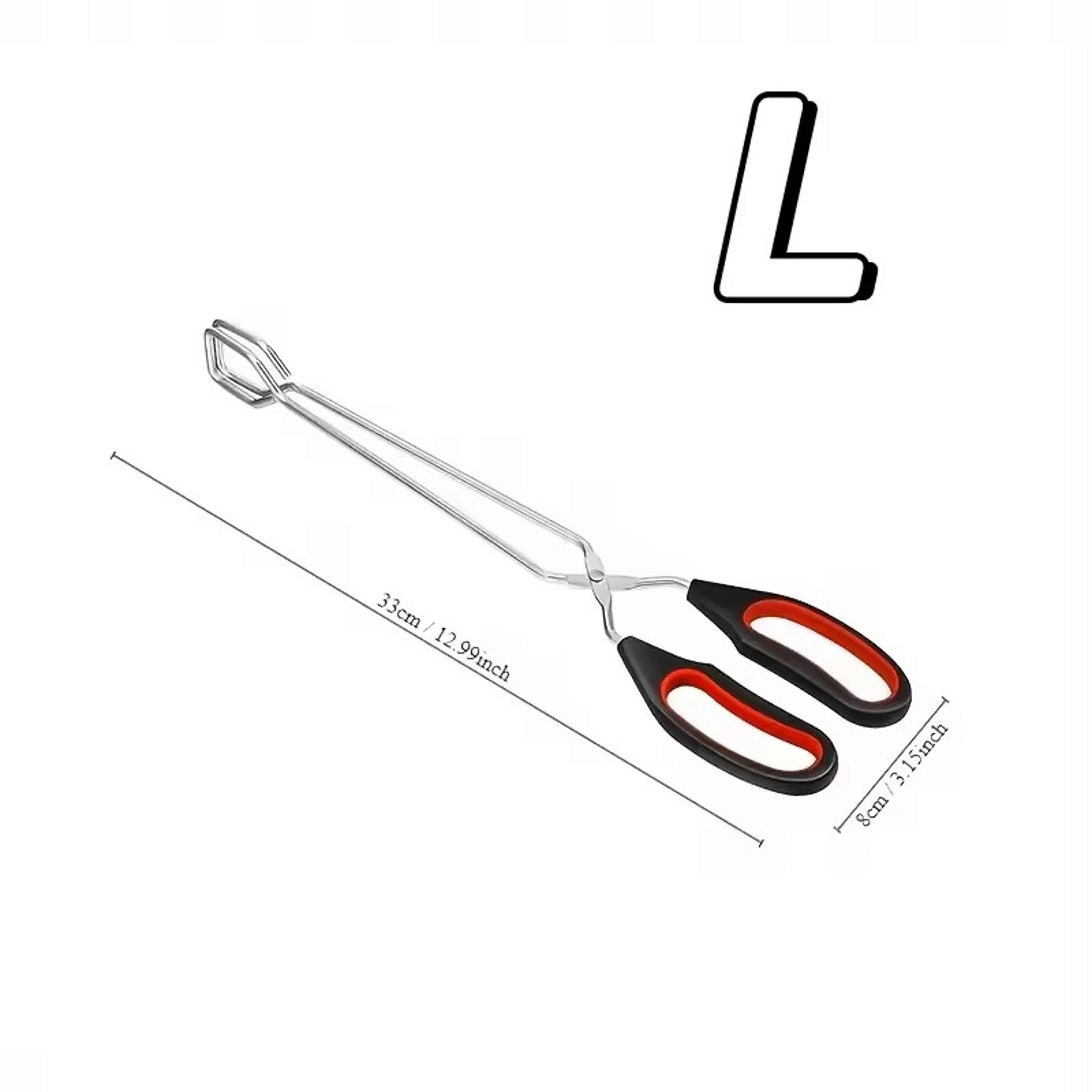 3-Sizes Barbecue Scissor Tong Non-Slip Long Handle Metal BBQ Baking Clips – view 3