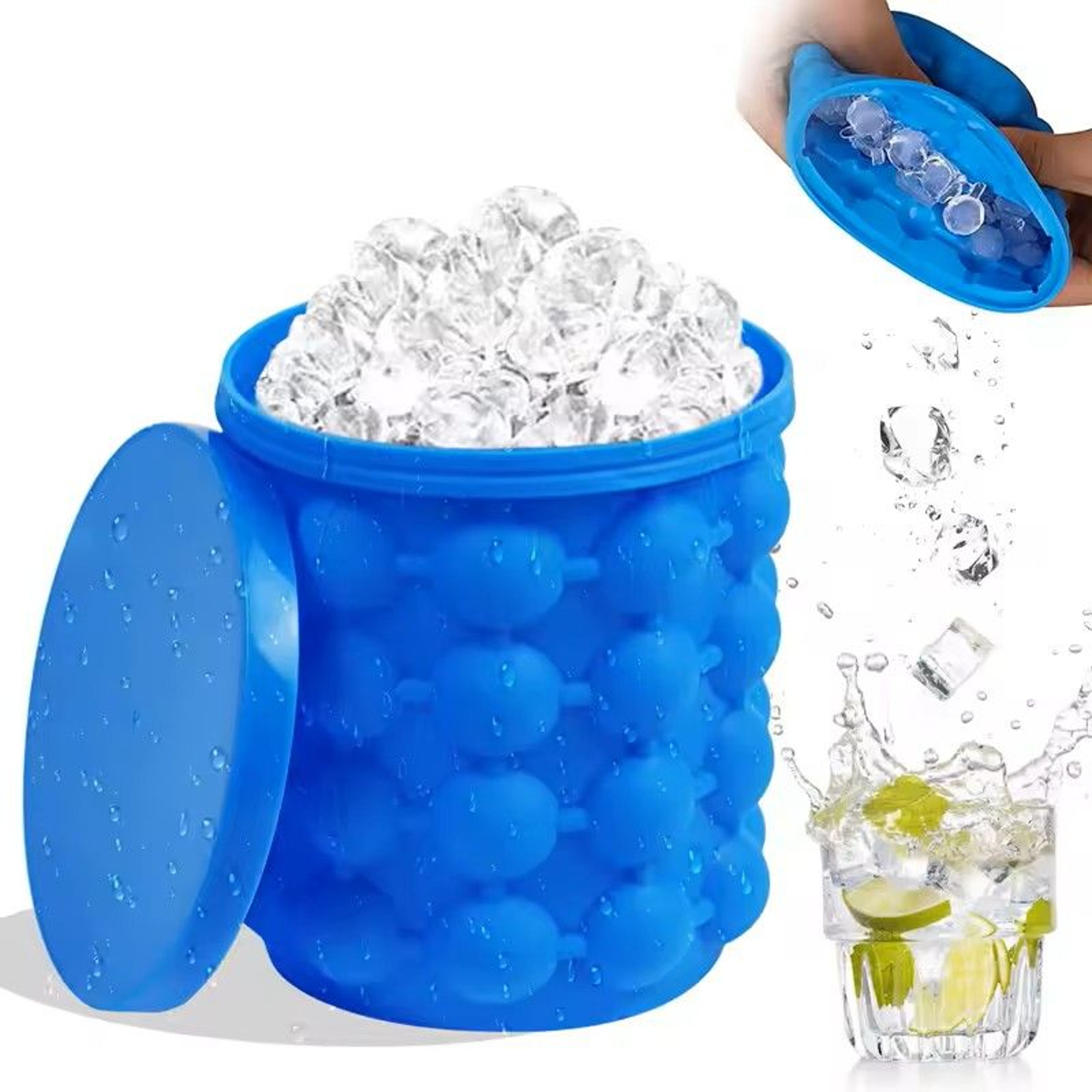 2in1 Silicone Ice Cube Maker  Serving Bucket 0