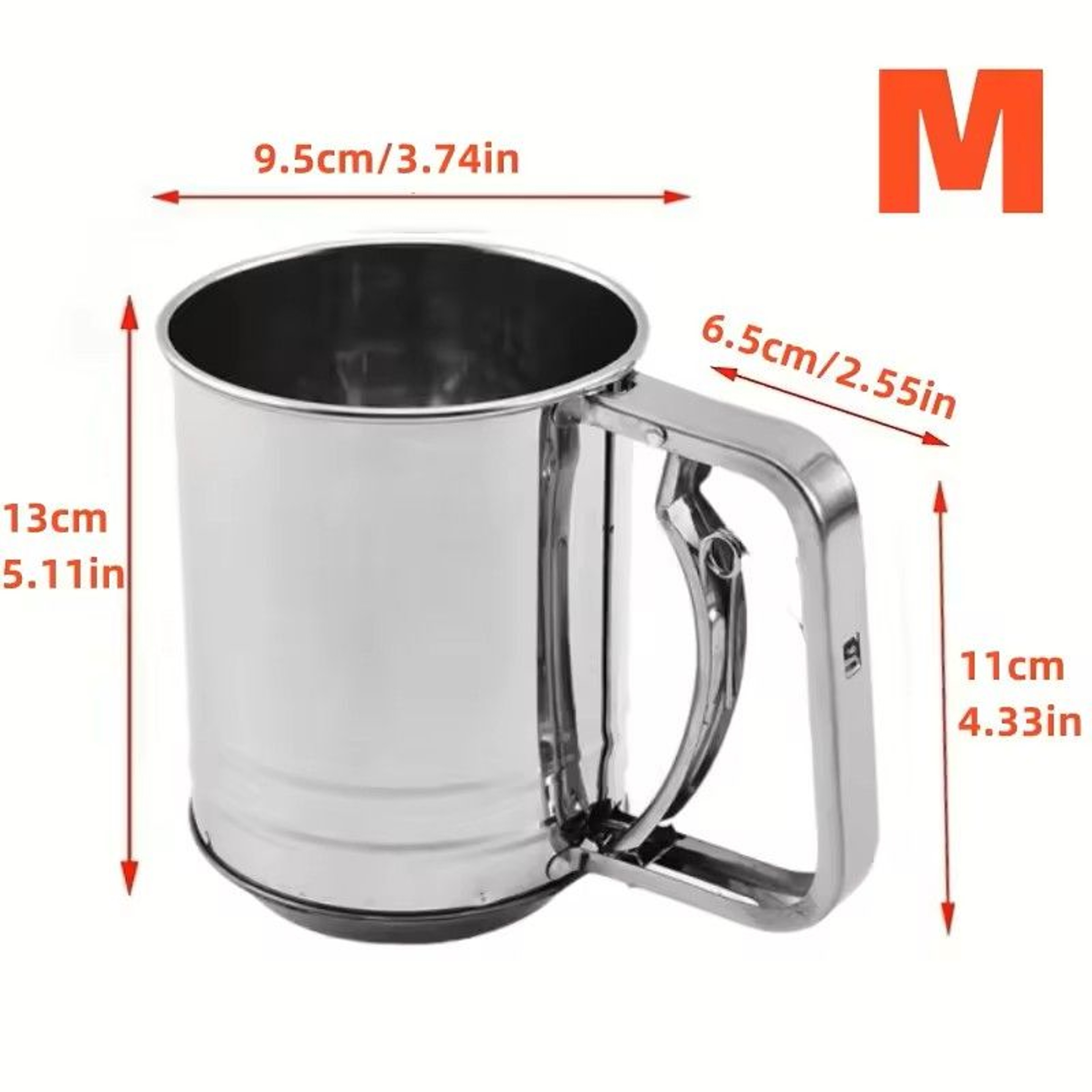 Stainless Steel Fine Mesh Flour Sifter With Handle 11