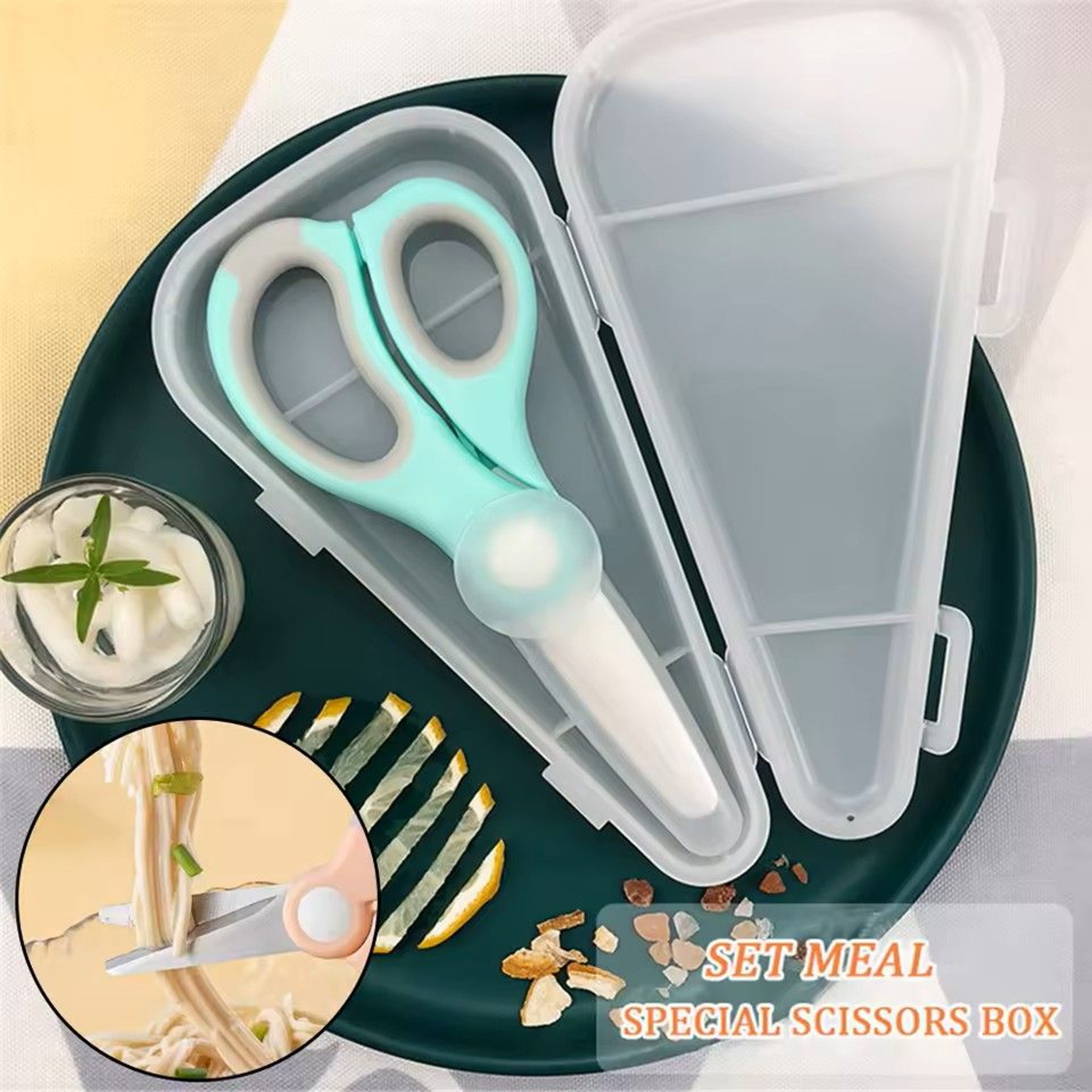 Ceramic Baby Food Scissors With Cutting Box Infant Feeding Aid And Kitchen Food Shear 0