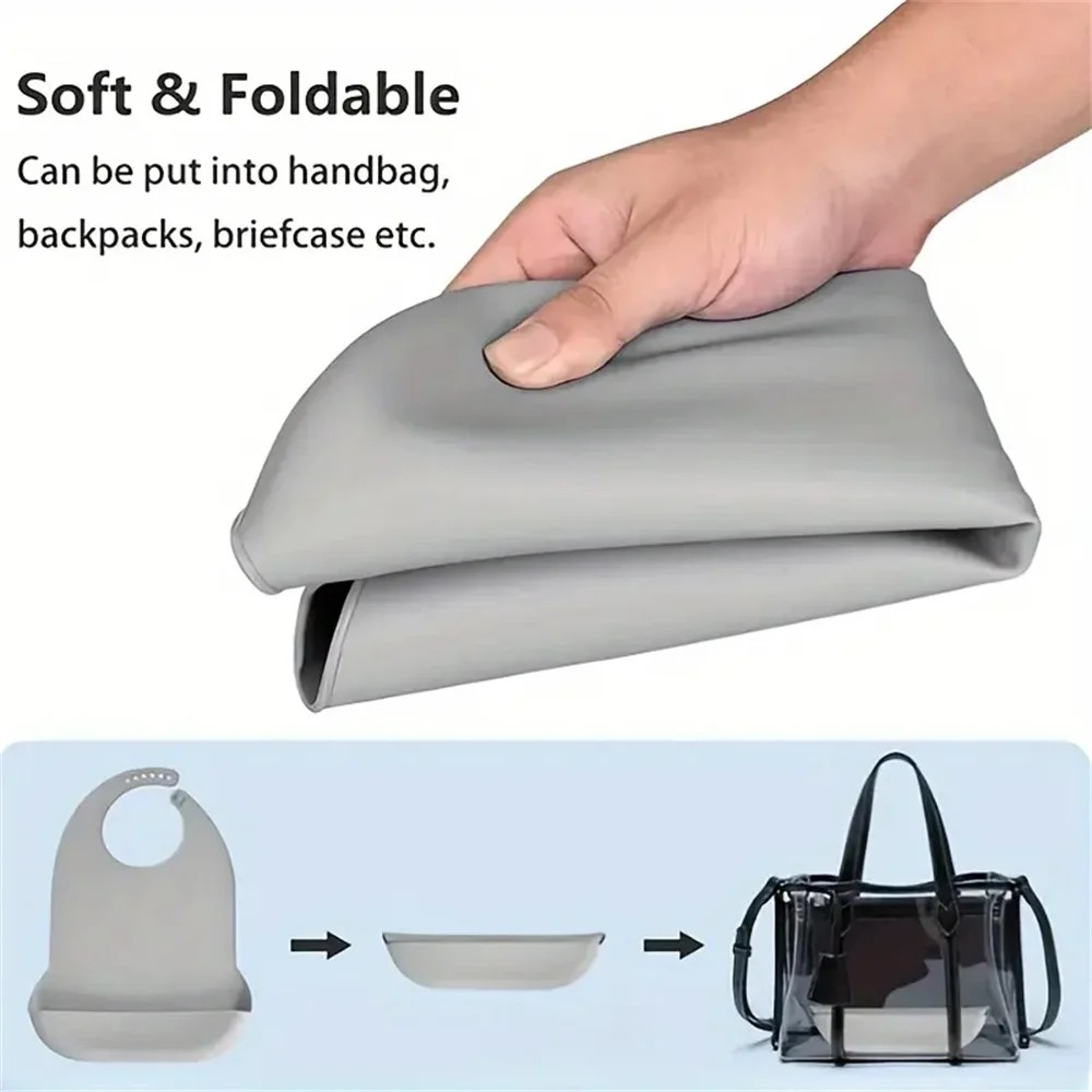 Large Silicone Adult Bib Waterproof Food Grade Bib with Pocket for Elderly Men and Women – view 4
