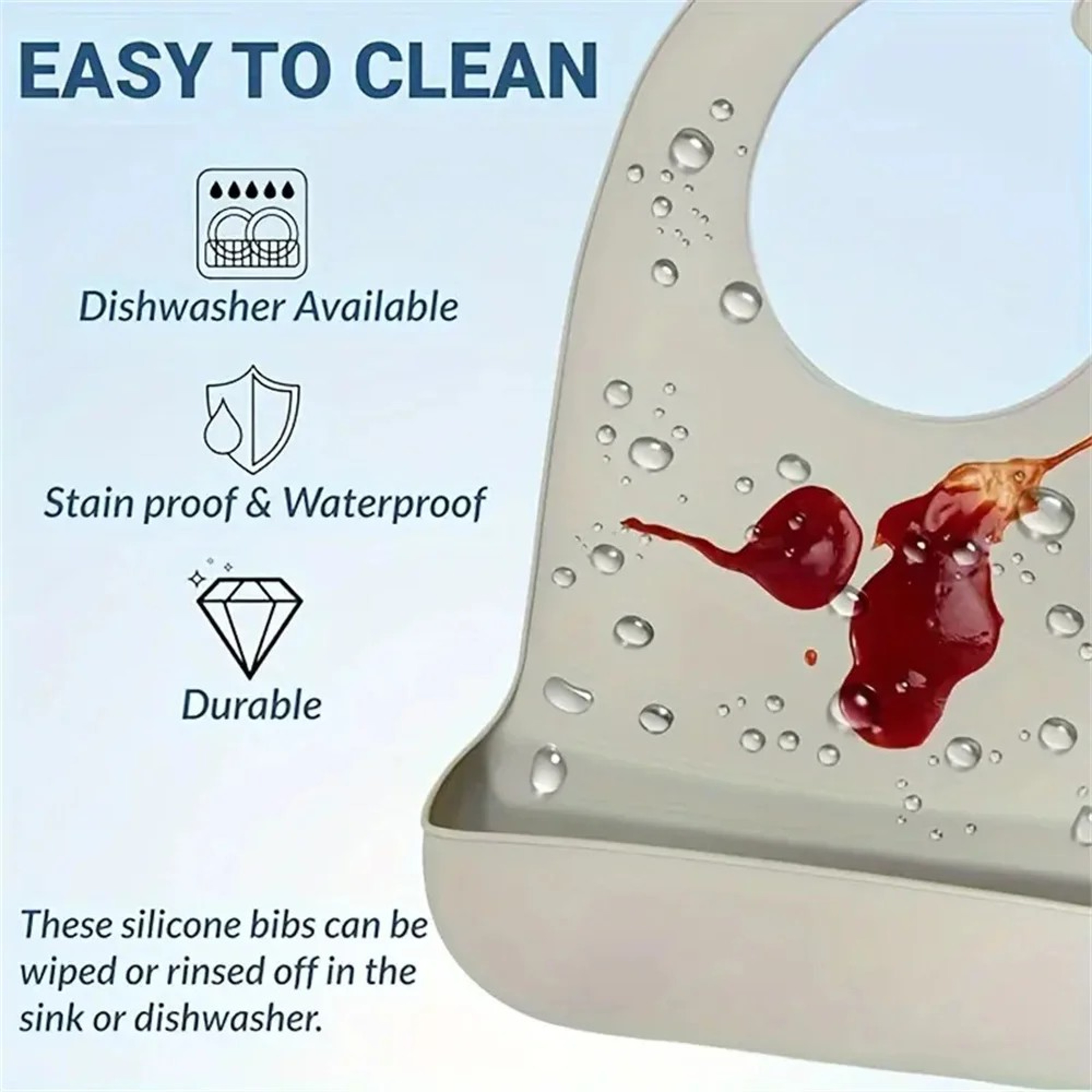 Large Silicone Adult Bib Waterproof Food Grade Bib with Pocket for Elderly Men and Women – view 5