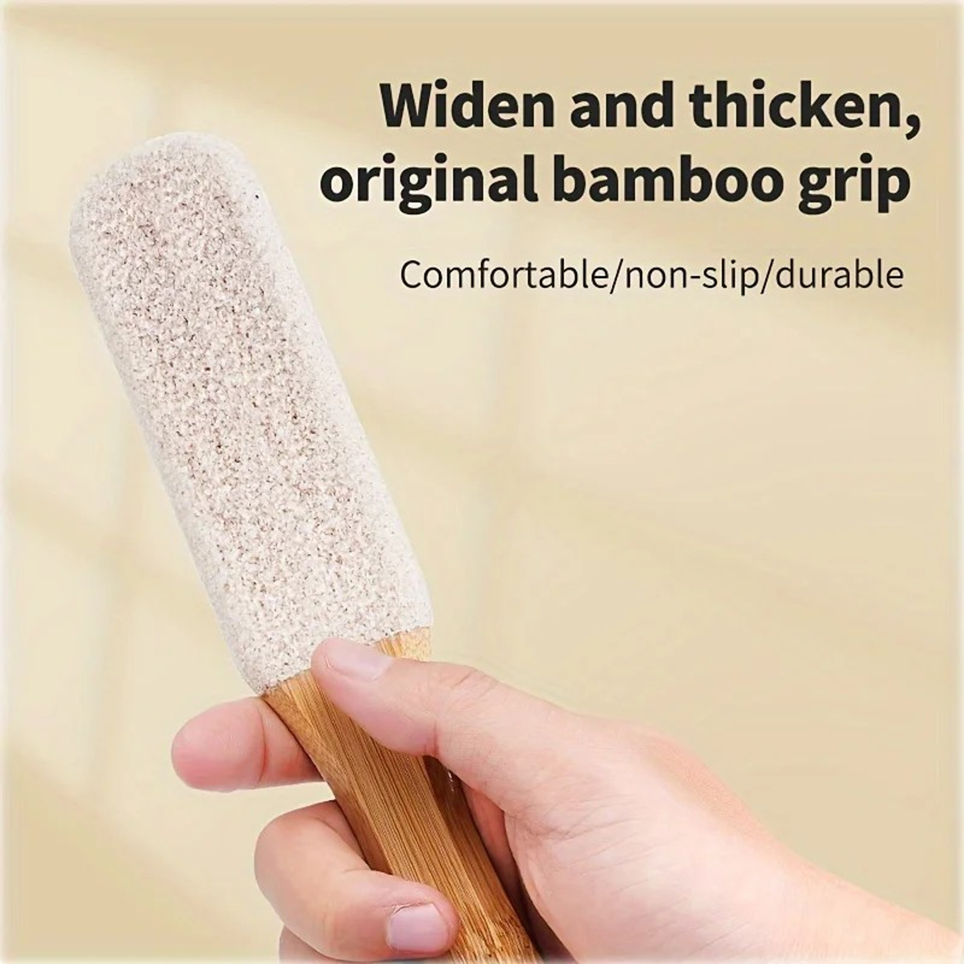 Bamboo Handle Foot File Natural Pumice Stone Pedicure Tool for Callus and Dead Skin Removal – view 3