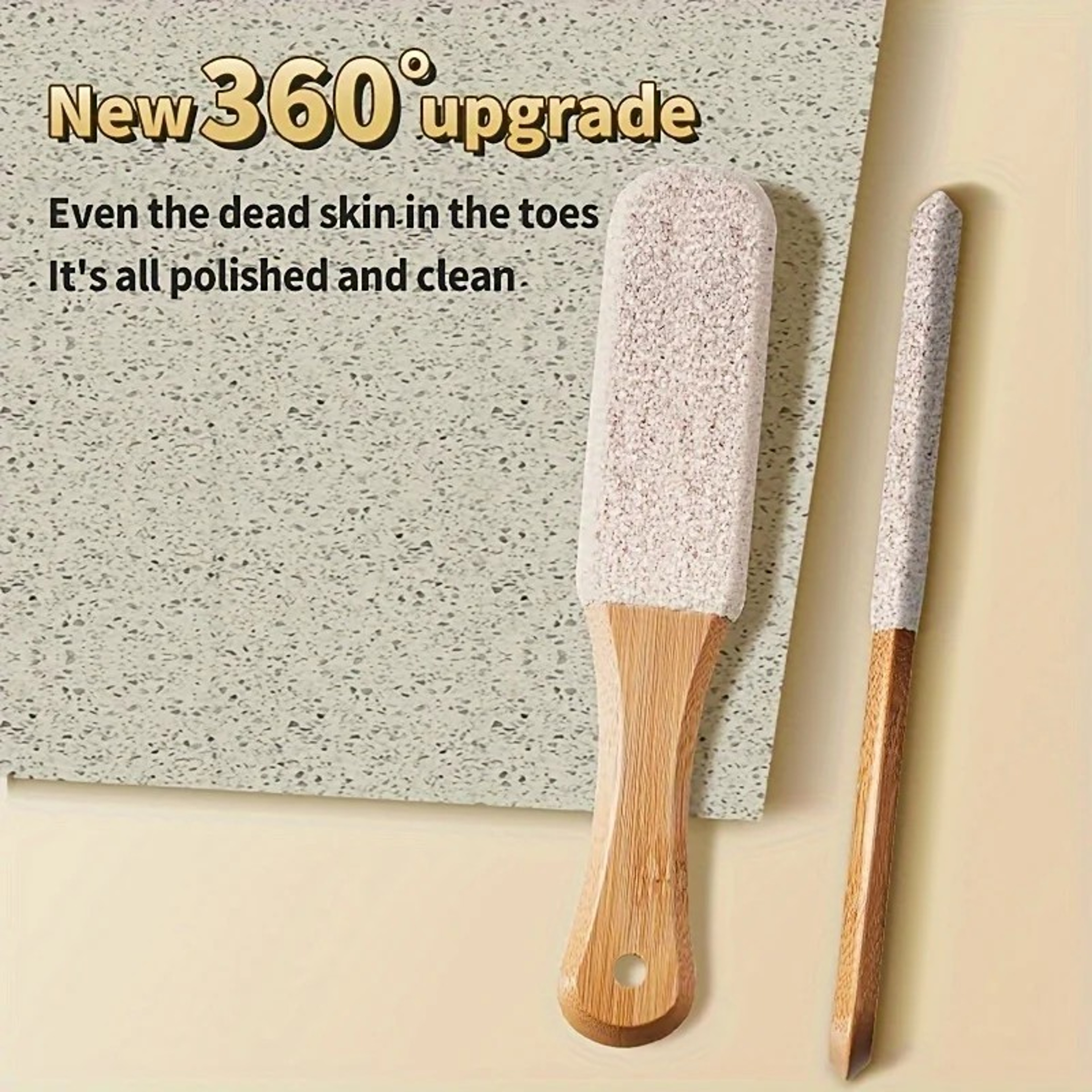 Bamboo Handle Foot File Natural Pumice Stone Pedicure Tool for Callus and Dead Skin Removal – view 4