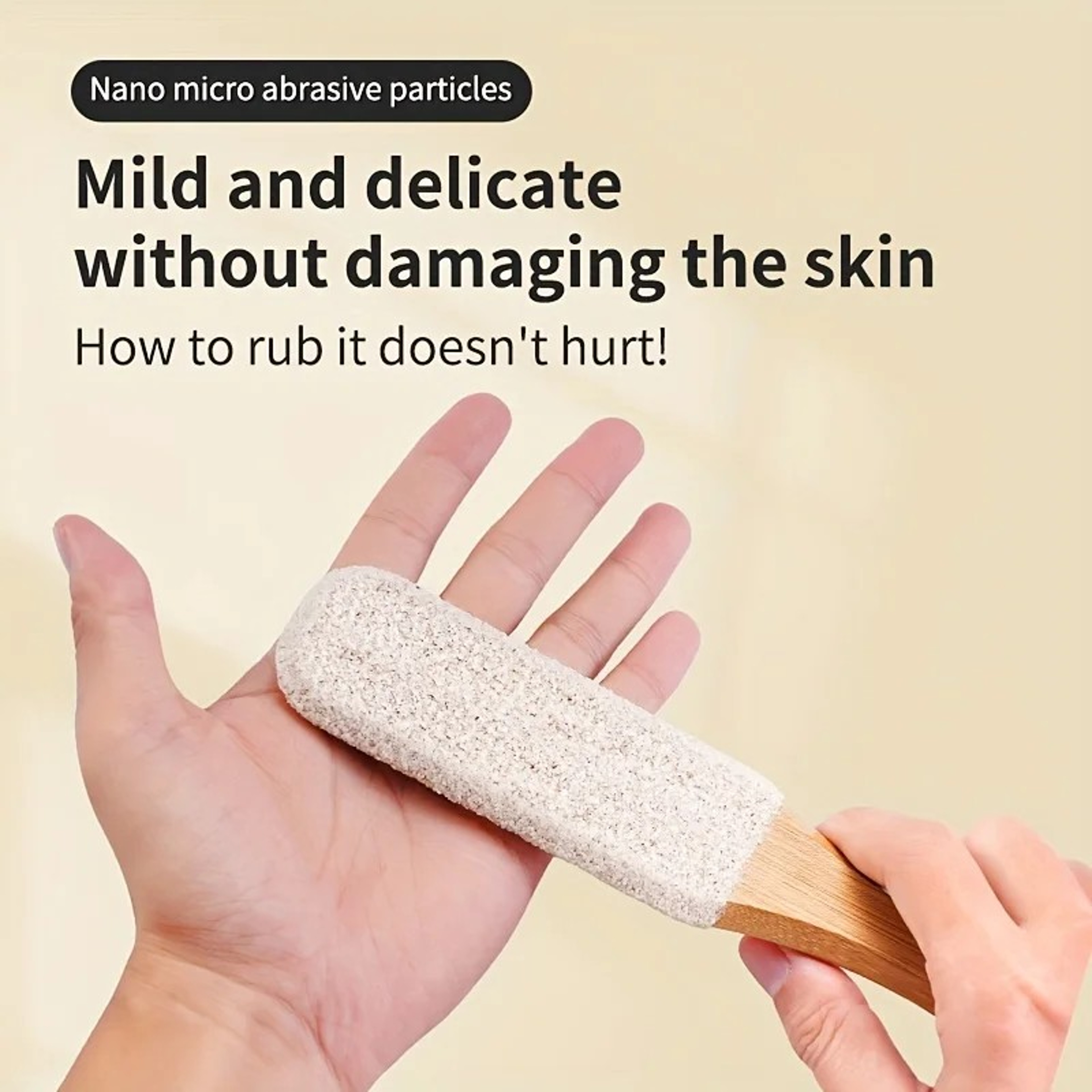 Bamboo Handle Foot File Natural Pumice Stone Pedicure Tool for Callus and Dead Skin Removal – view 9