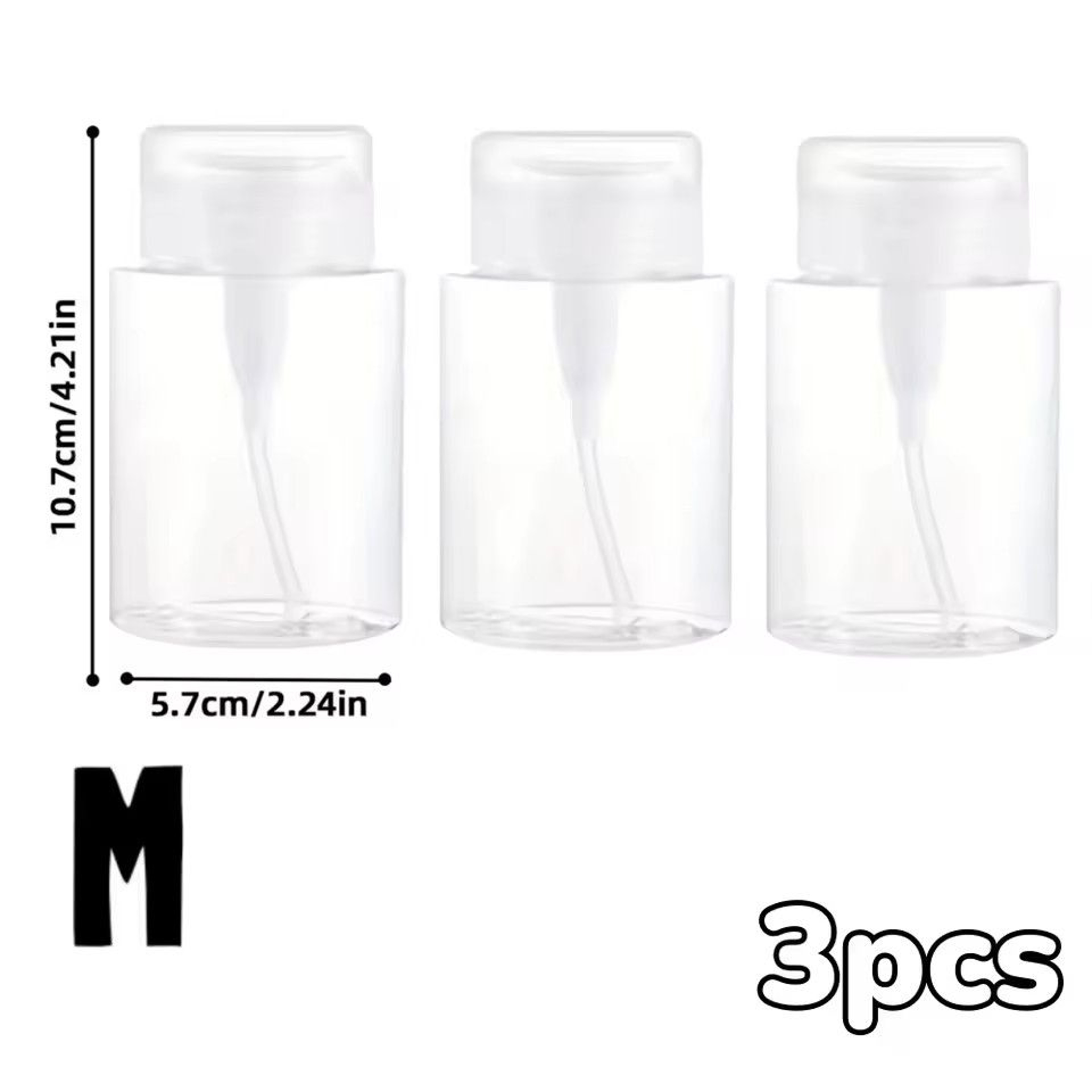 Transparent PushDown Pump Bottle  Refillable Dispenser For Makeup Nail Polish Remover  Travel Use 18