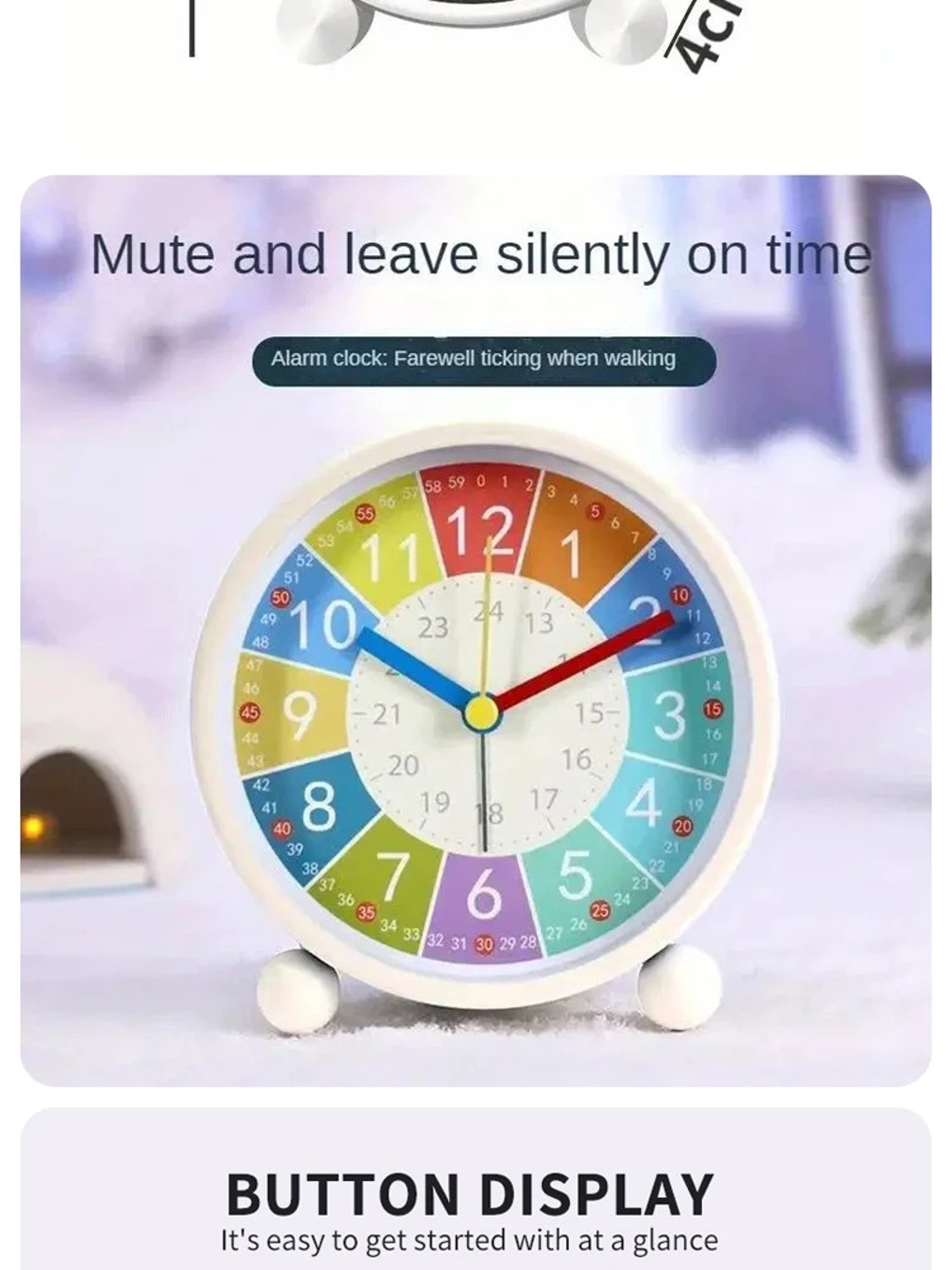 Kids Early Learning Alarm Clock Silent Desktop Clock for Bedroom or Study Room – view 6