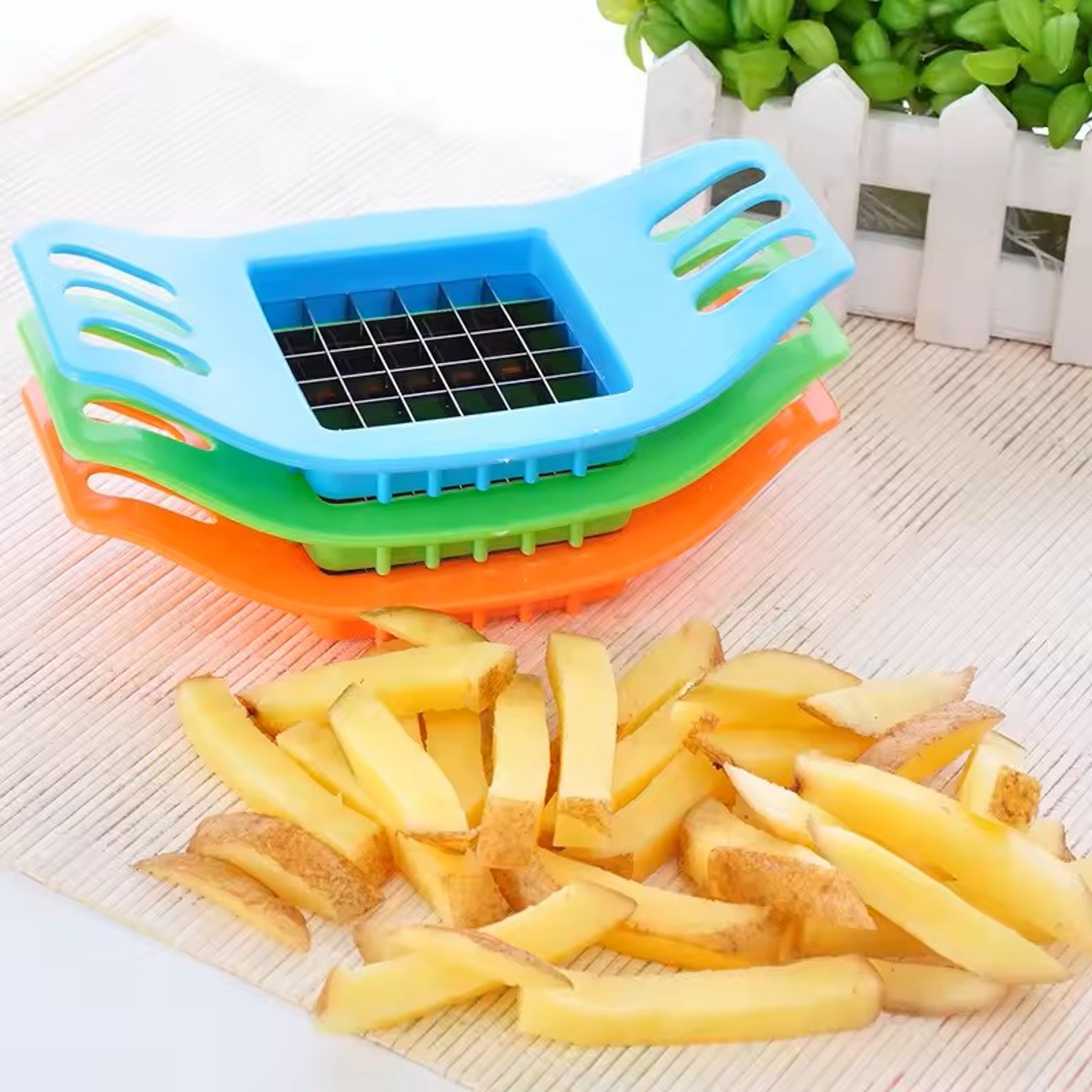 Stainless Steel Potato and Vegetable Cutter – Square Slicer for Fries and Uniform Veggie Cuts – view 1