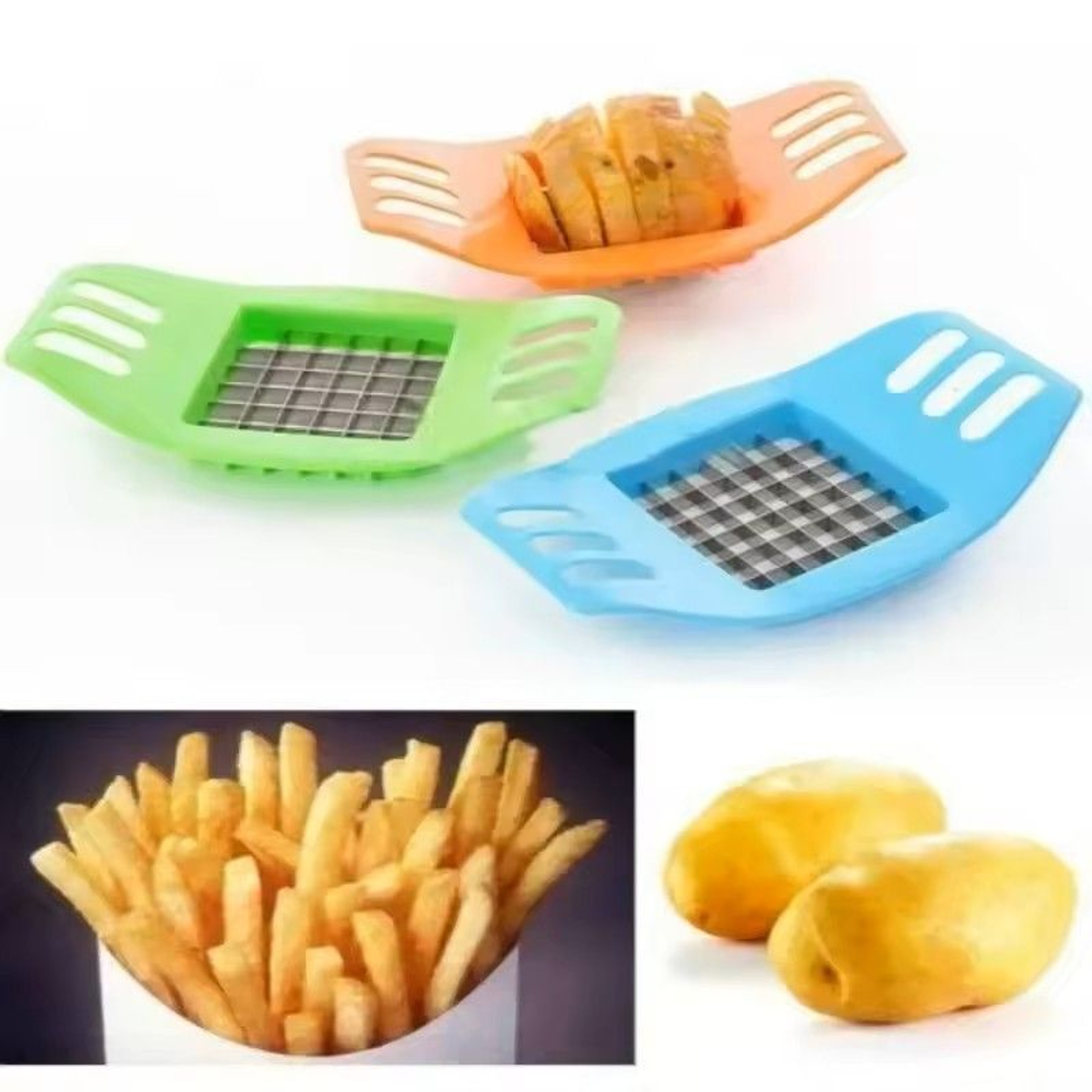 Stainless Steel Potato And Vegetable Cutter  Square Slicer For Fries And Uniform Veggie Cuts 1