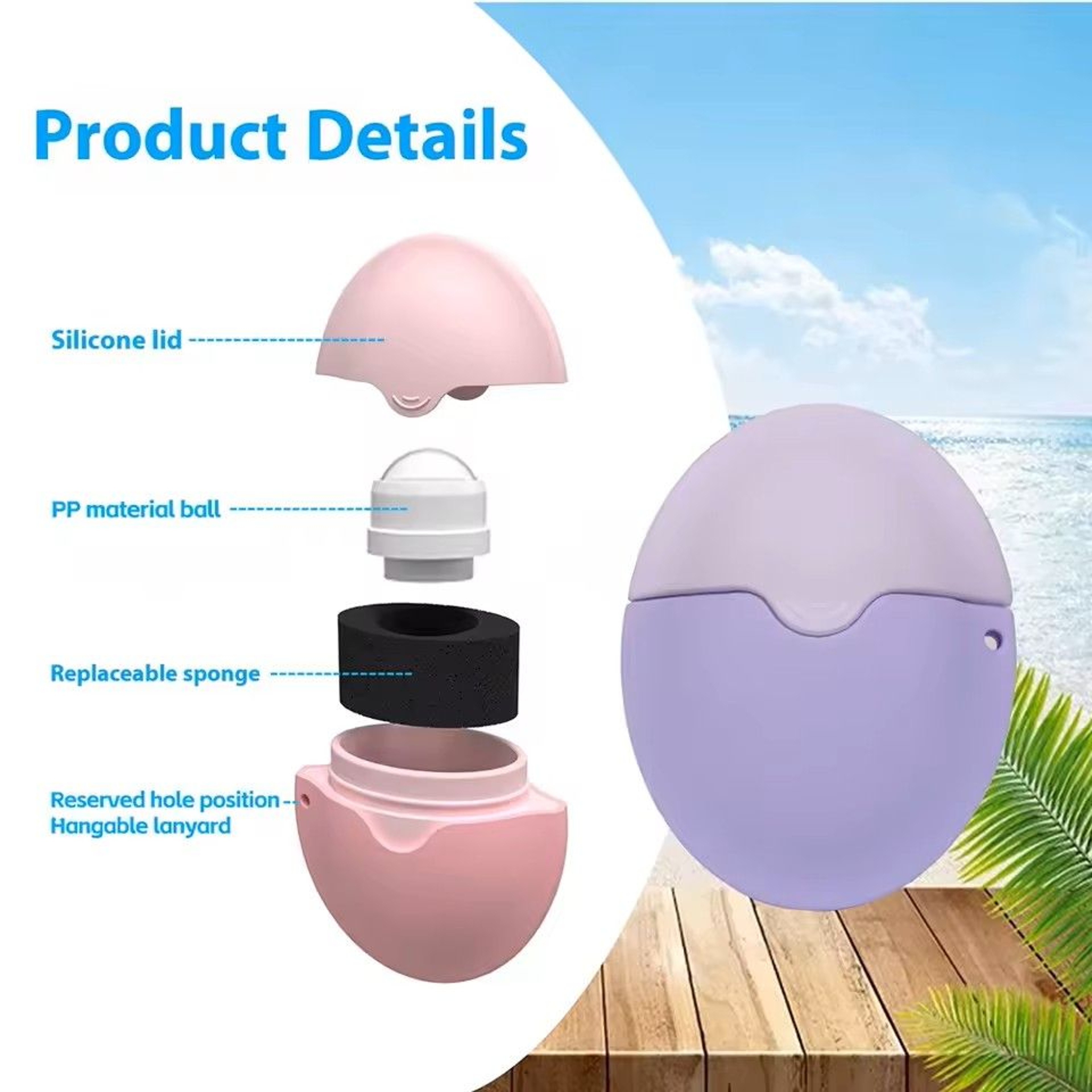 Silicone Suncream Roller Applicator Refillable Oval Lotion Bottle Travel Friendly Cosmetic Tool 0