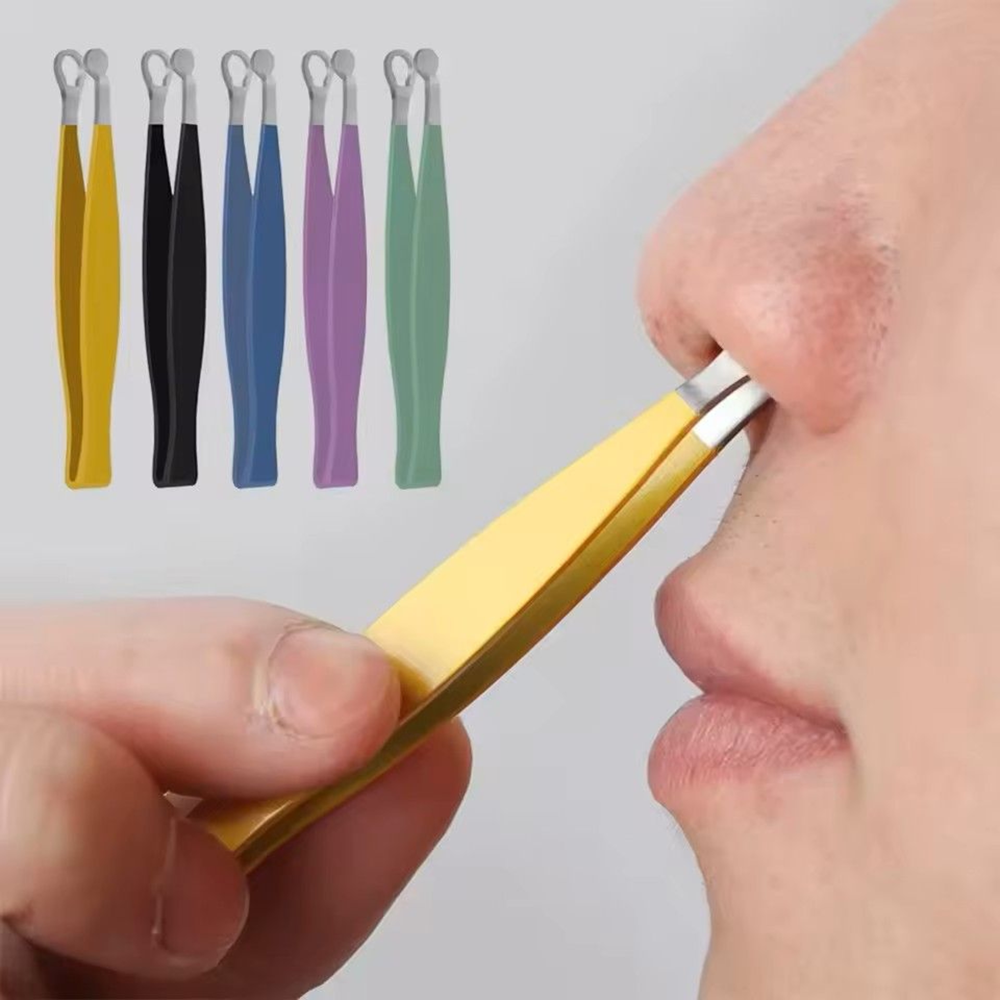 Stainless Steel Nose Hair Trimming Tweezers Eyebrow And Facial Hair Cutter Grooming Tool For Men 0