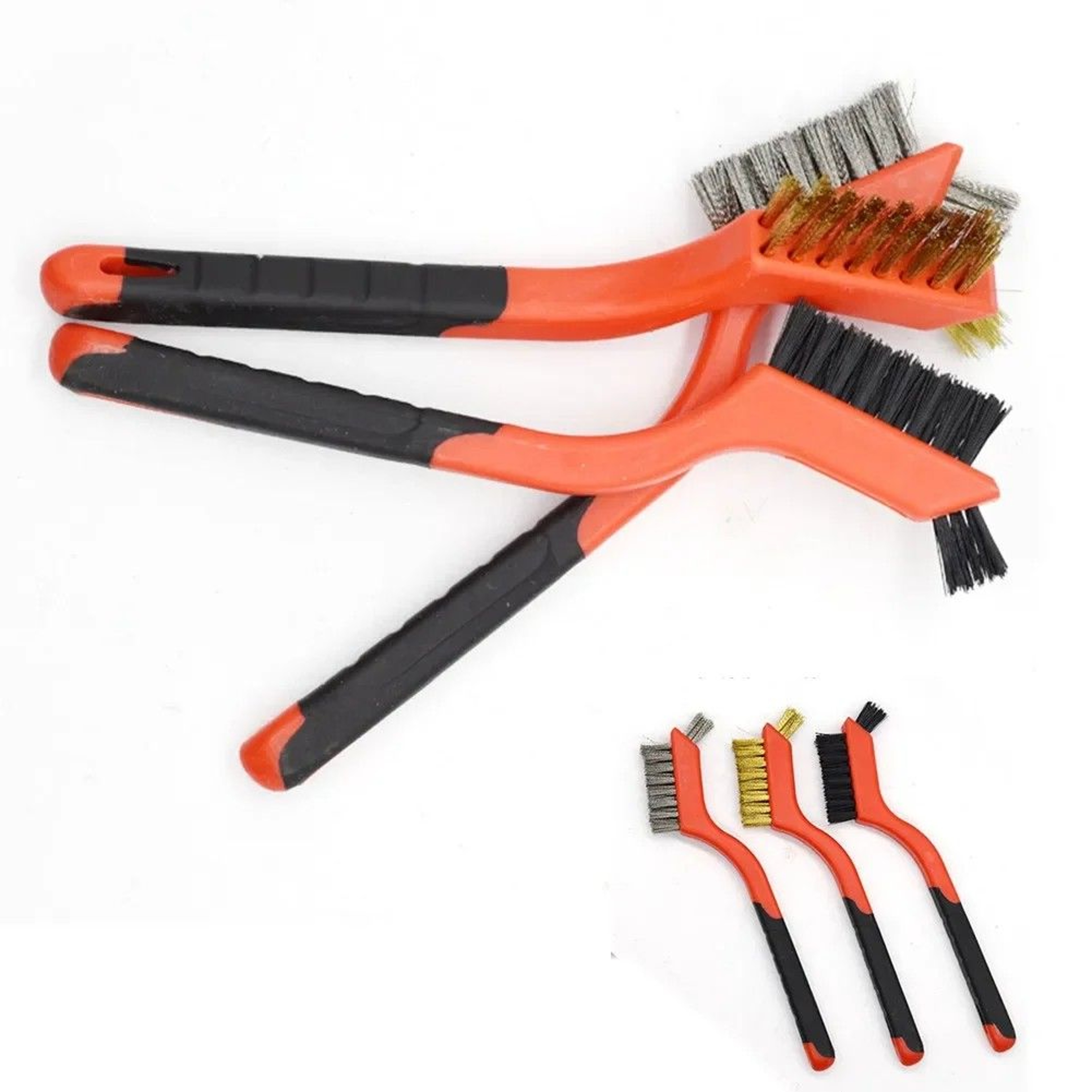 7 Inch Industrial Cleaning Brush Brass Nylon Stainless Steel Wire Hard Bristle Rust Remover Hand To 0