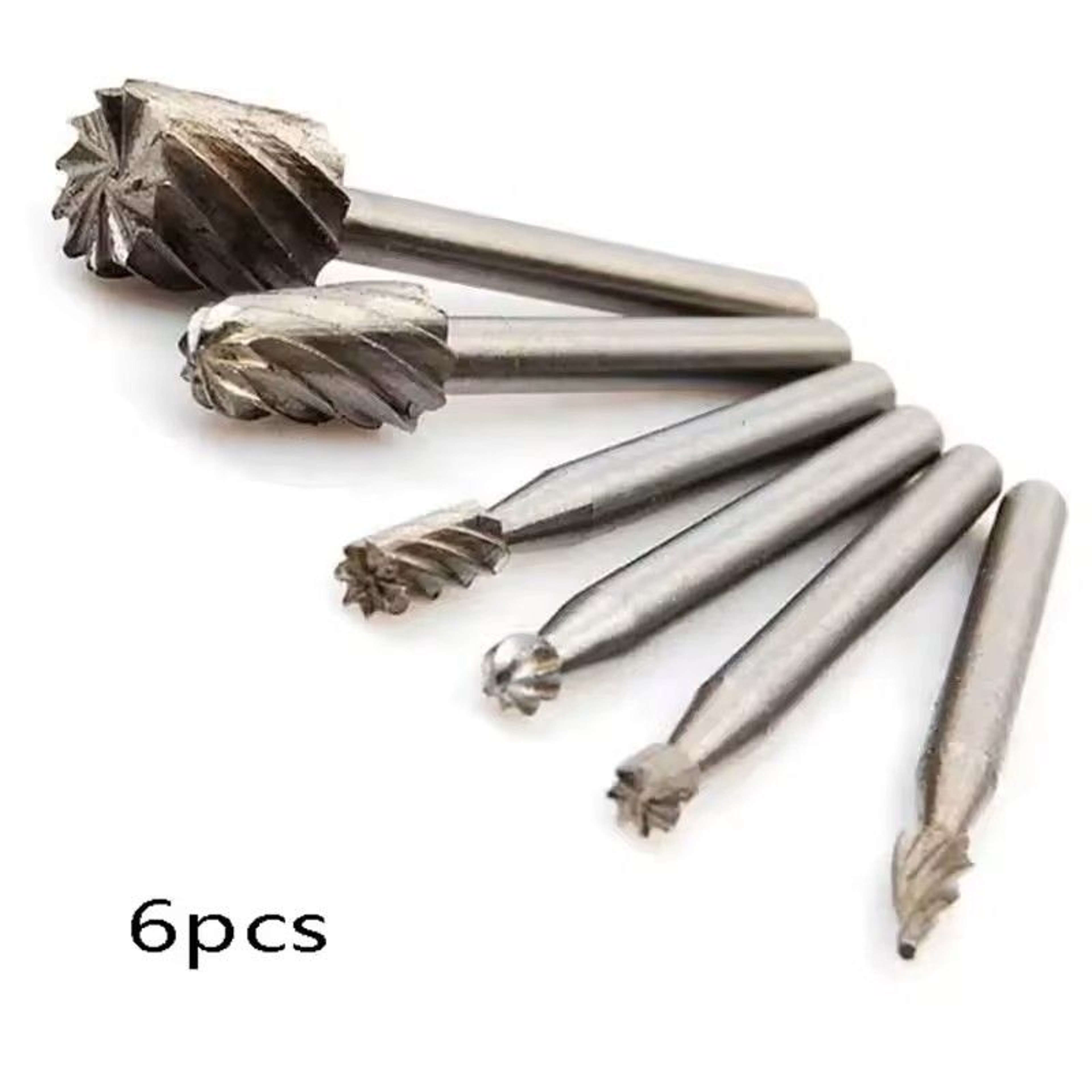 6Piece Rotary Mini Drill Bit Set  HSS Routing Grinding  Milling Cutters For Dremel Tools Wood  Meta