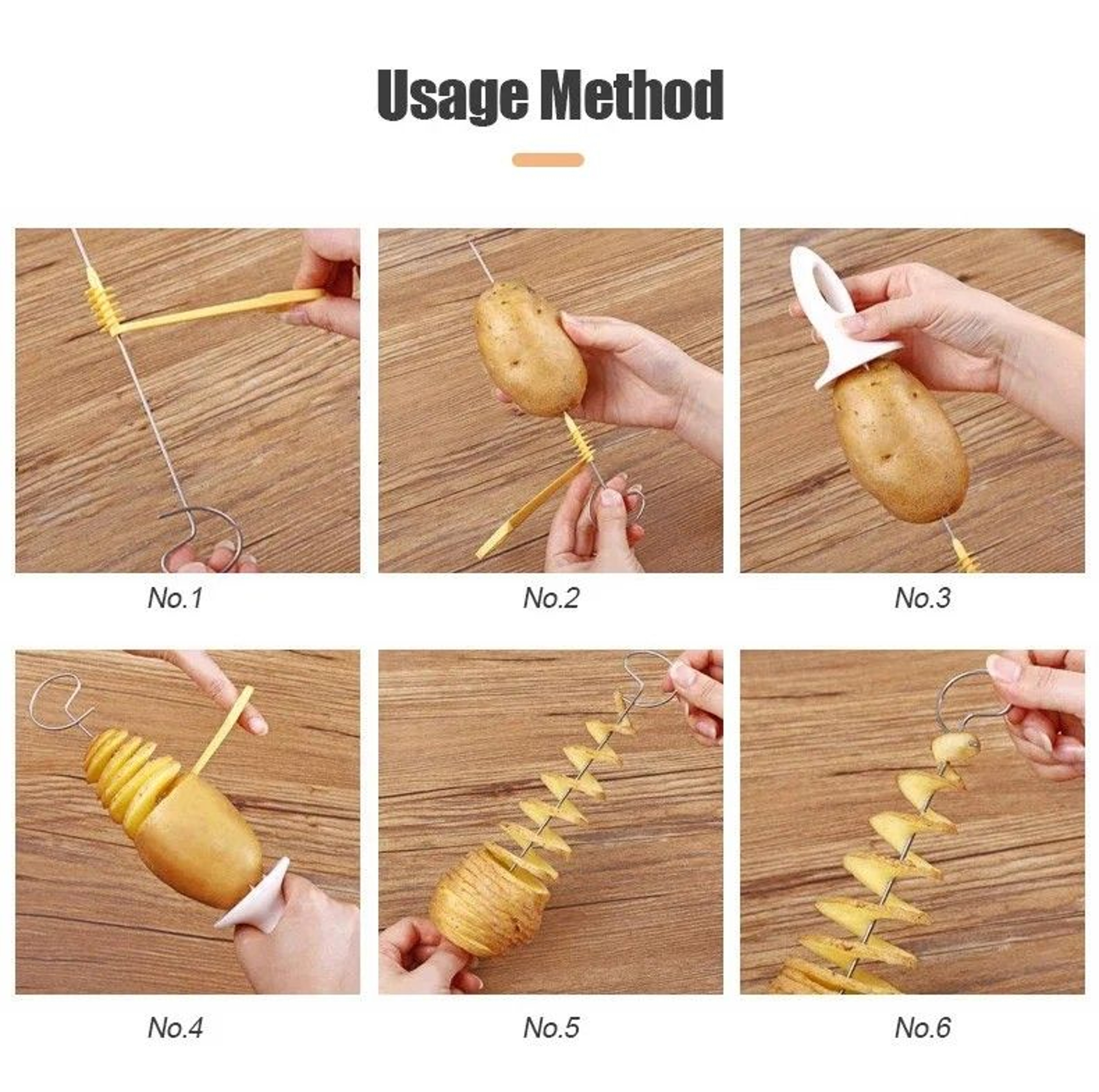 Whirlwind Potato Spiral Cutter  Potato Tower Maker  Vegetable Spiral Slicer  Creative Kitchen Gadge 1