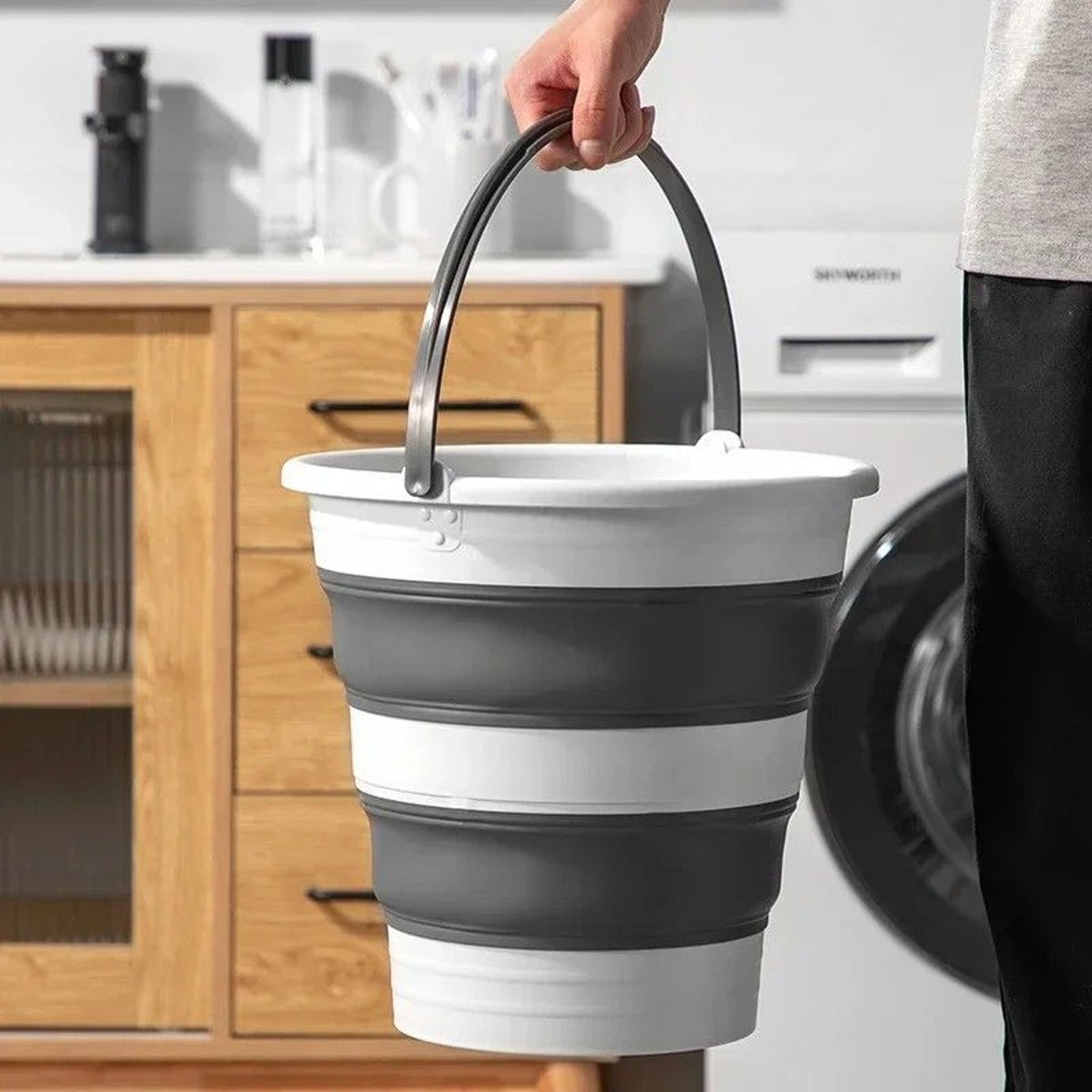Portable Folding Bucket Silicone Foldable Basin For Camping Outdoor Washing And Car Cleaning 5L 10L 6