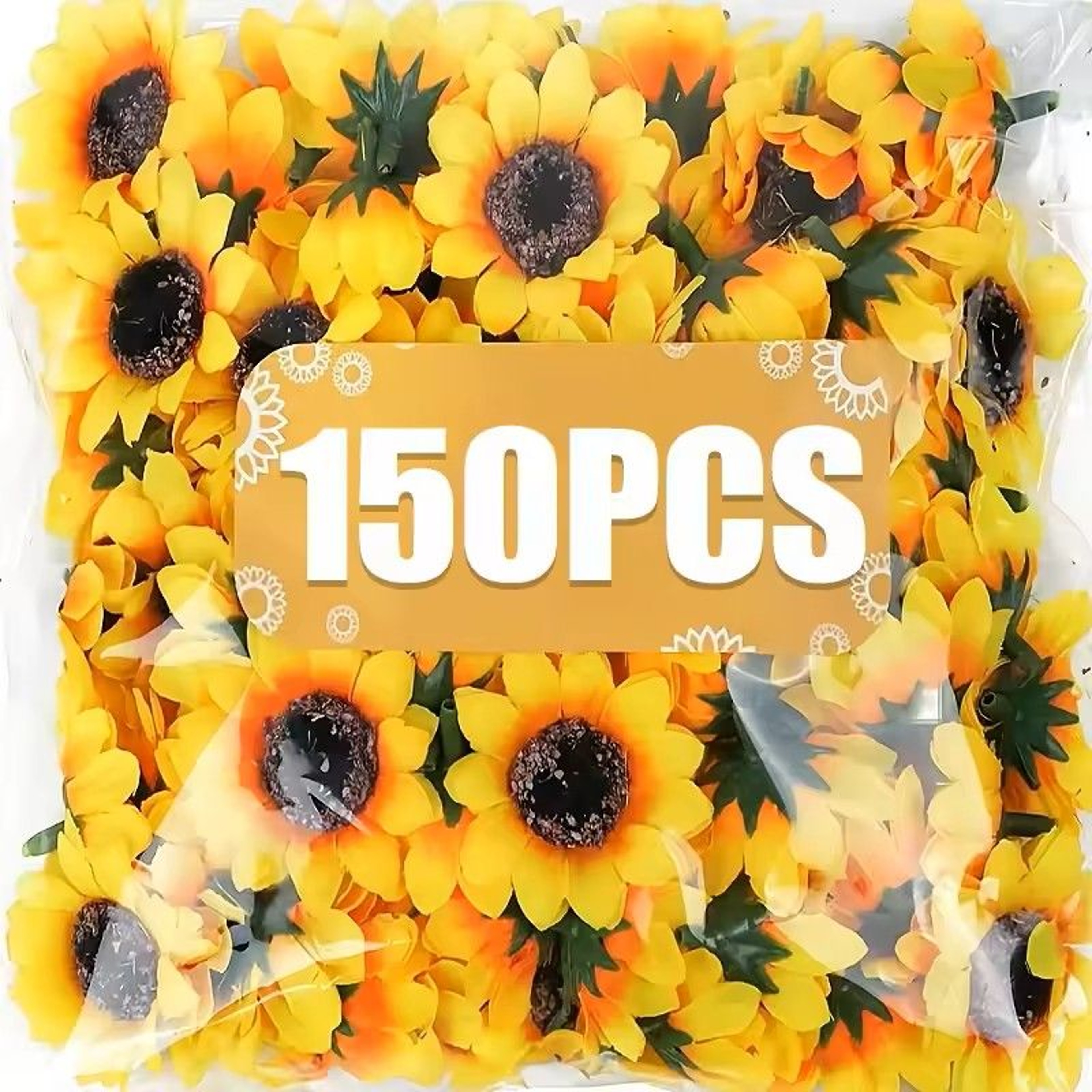 Yellow Artificial Sunflower Flower Heads For Crafts 0