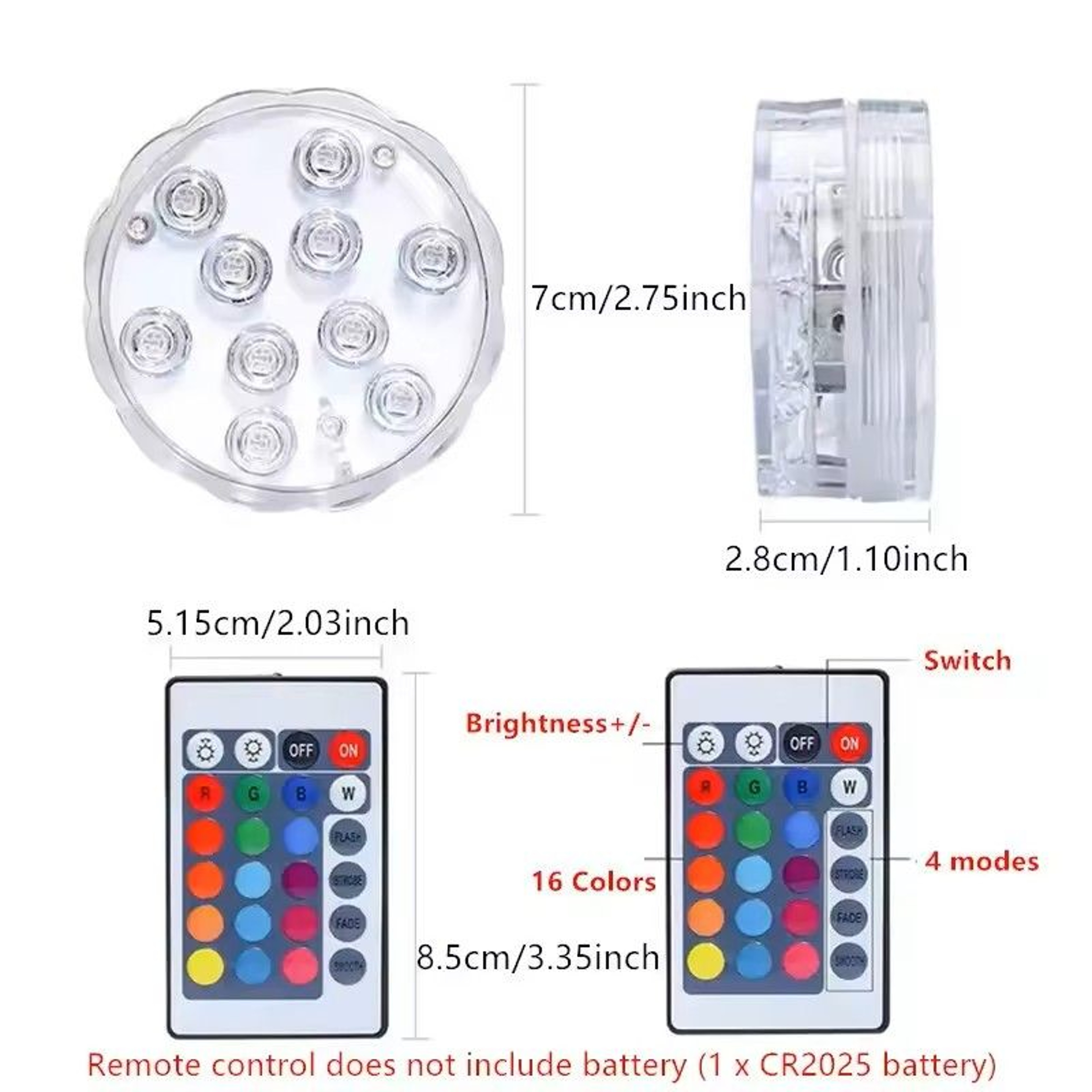RGB LED Submersible Underwater Light 2