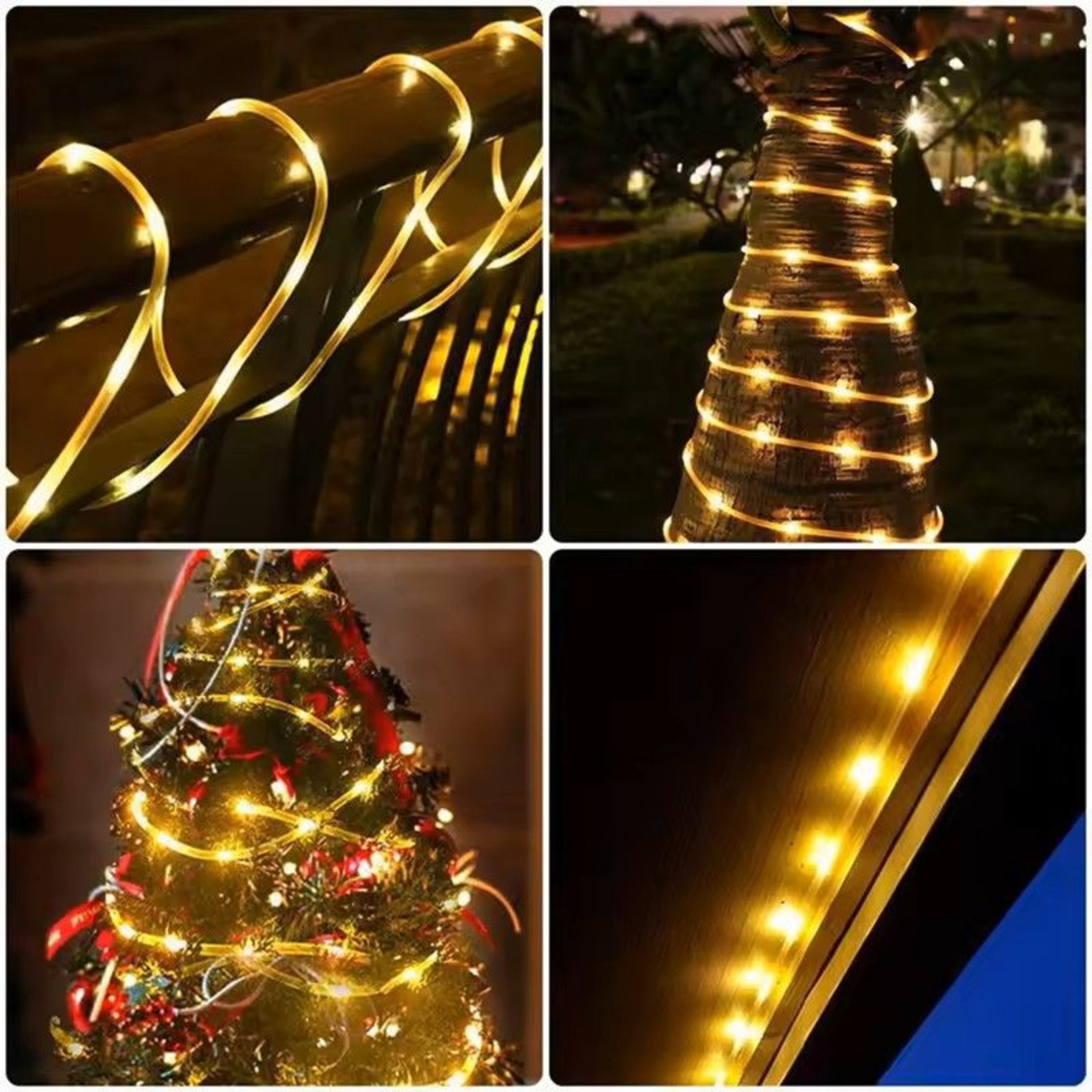 Solar Tube Rope String Lights For Outdoor Decor 7