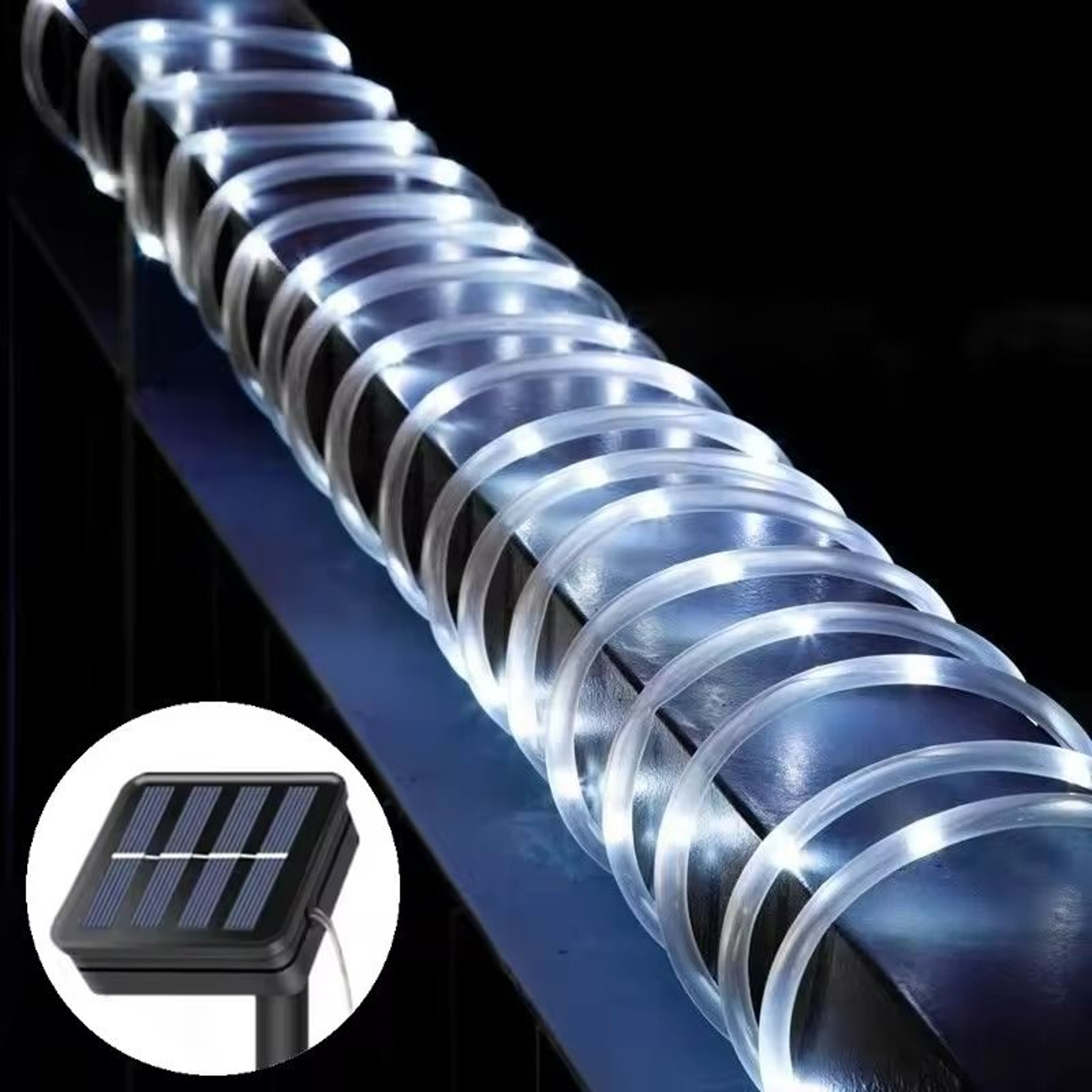 100LED Solar Tube String Light Warm White Outdoor Garden Light 8