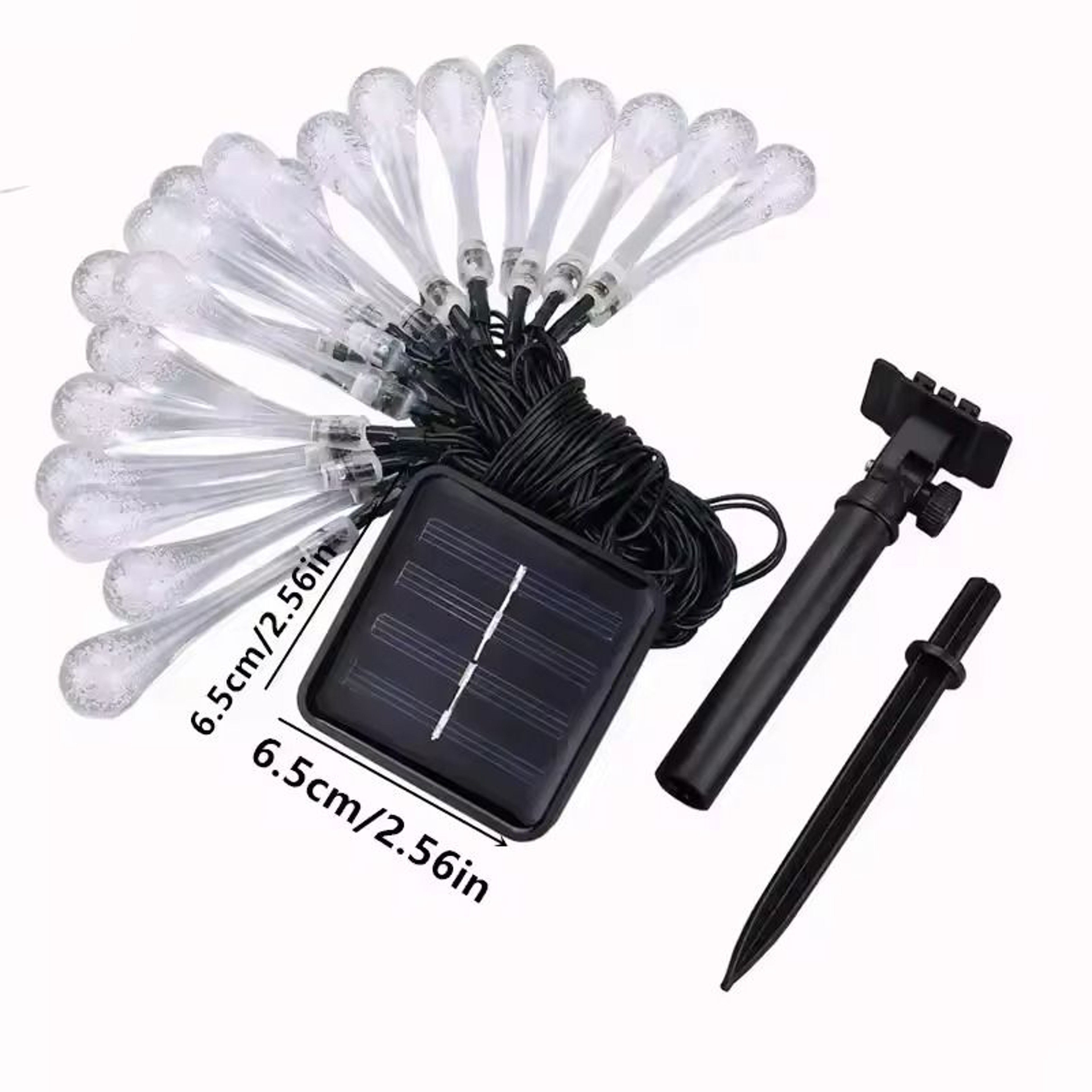 Solar WaterDrop Fairy LED String Lights Outdoor Garden  Patio Decor 5