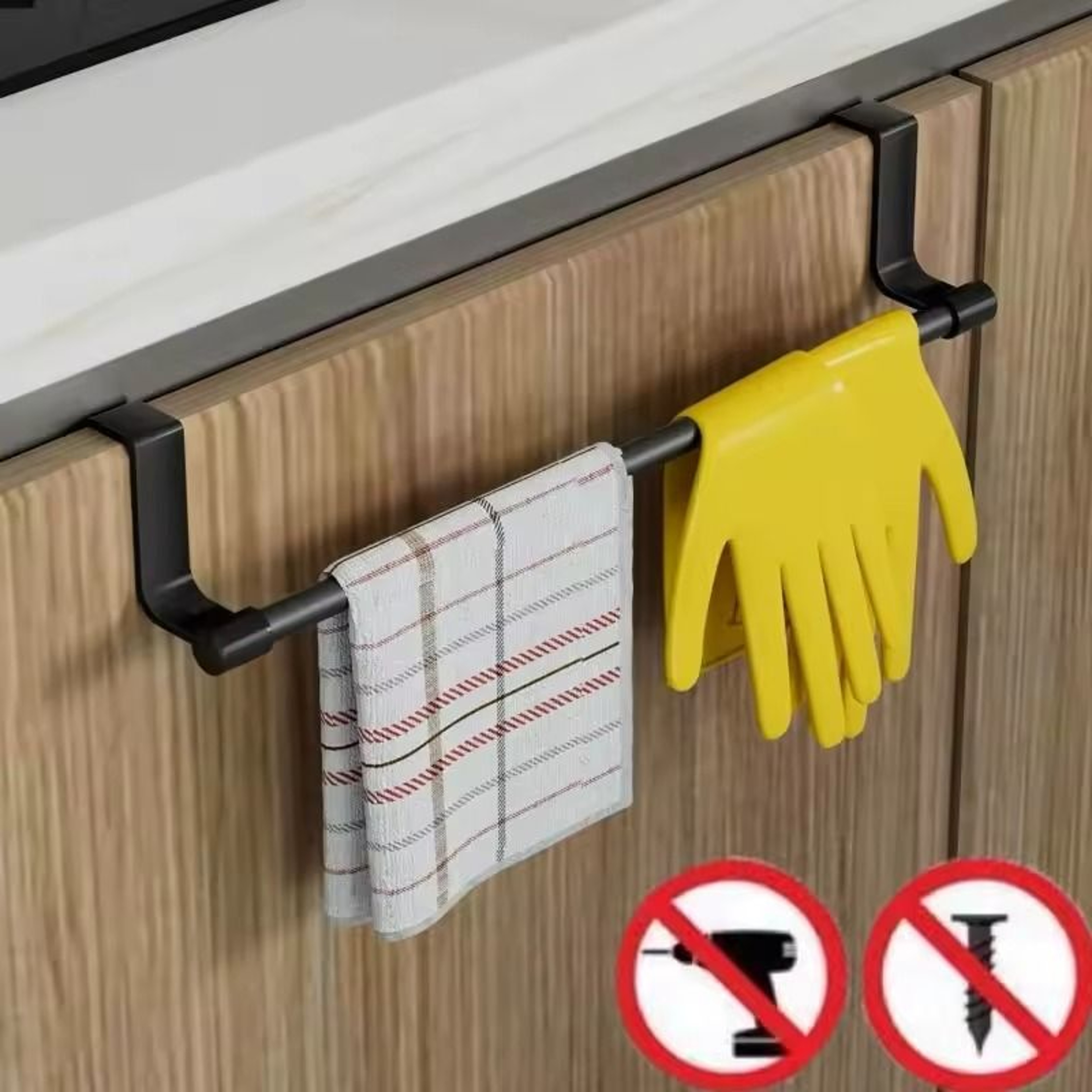 WallMounted Kitchen Towel Rack  NoDrill SpaceSaving Dishcloth Holder 1