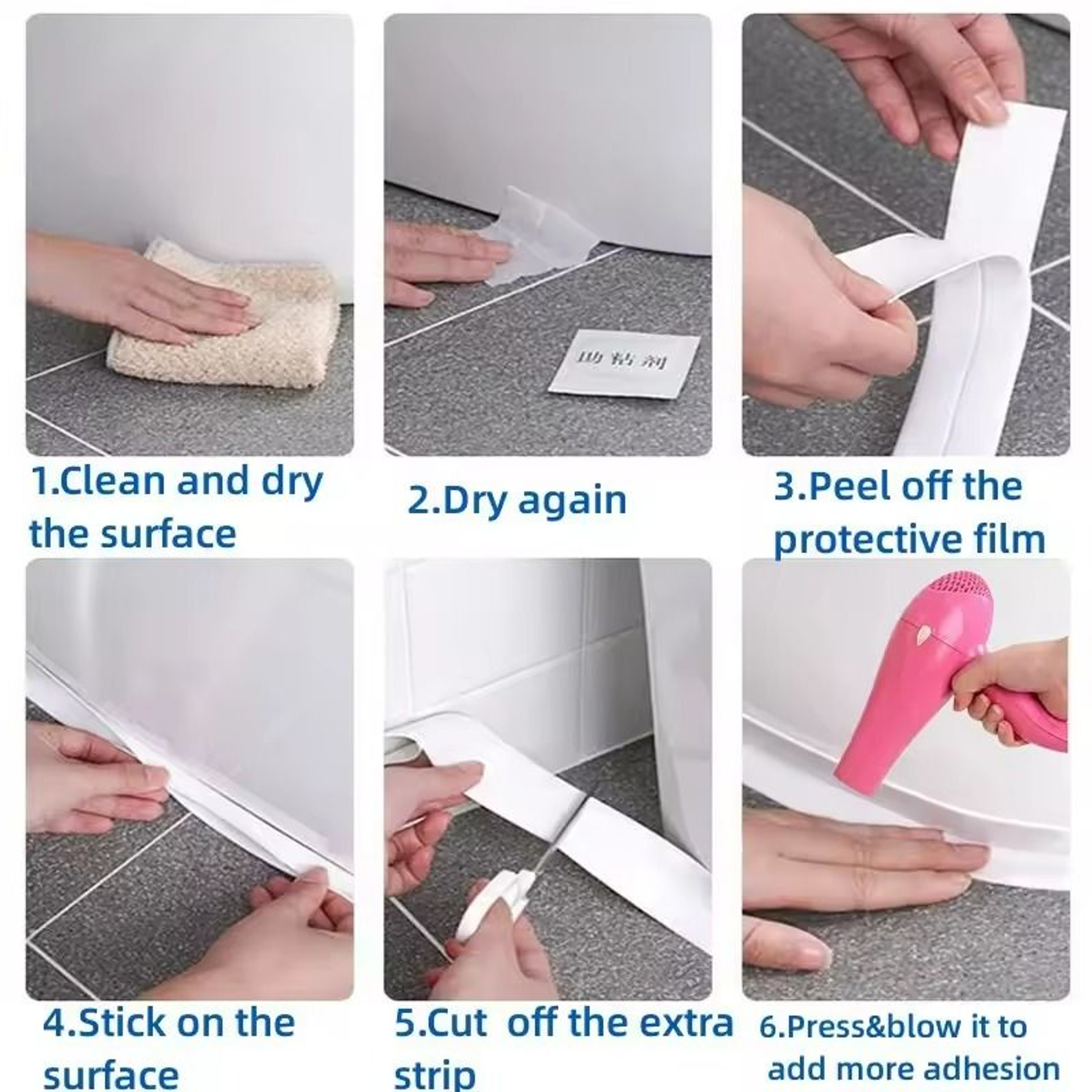 SelfAdhesive Waterproof Caulk Sealing Tape  PVC Edge Strip For Kitchen  Bathroom 5