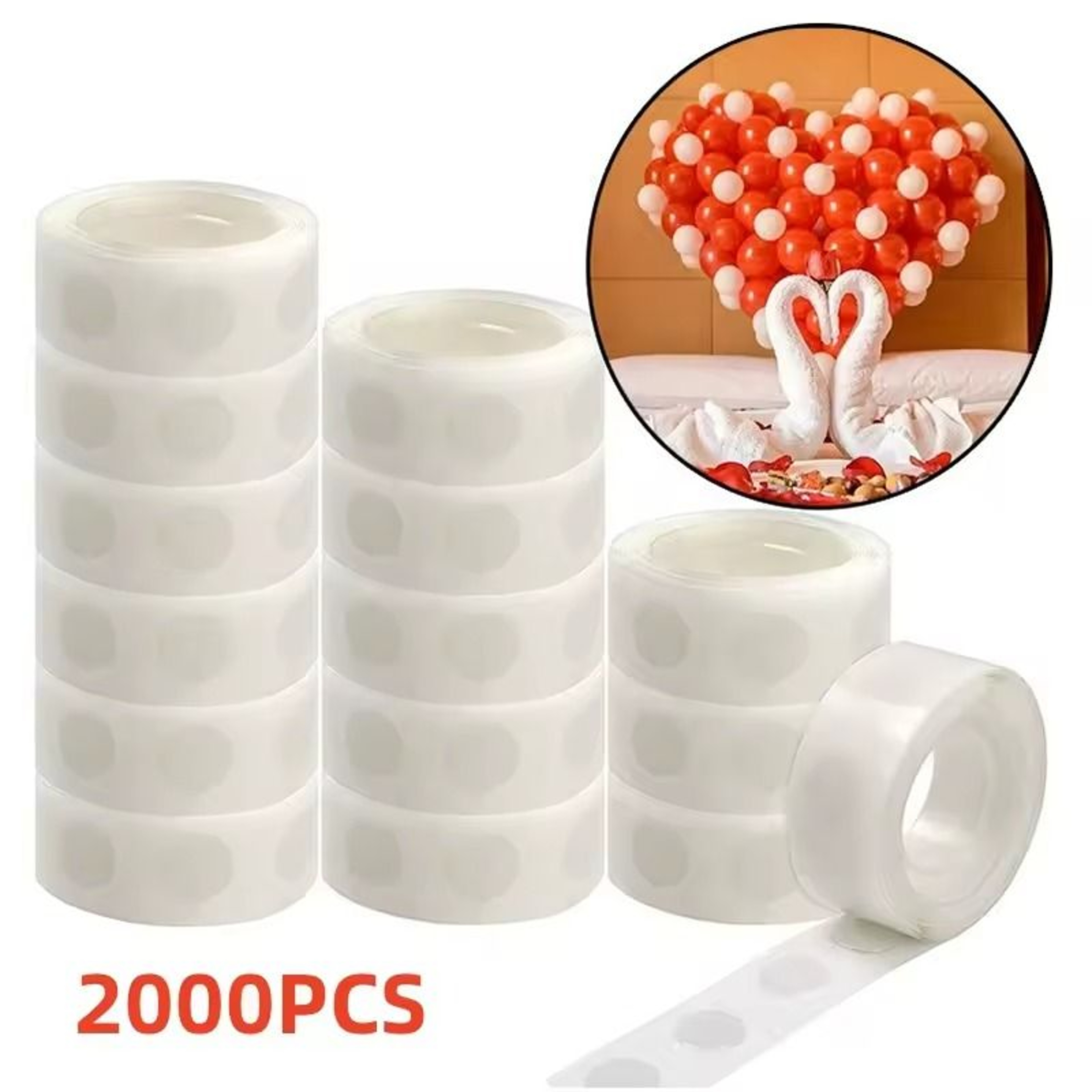 Transparent DoubleSided Adhesive Dots  Removable Balloon Glue For Party Decor 1002000pcs 0