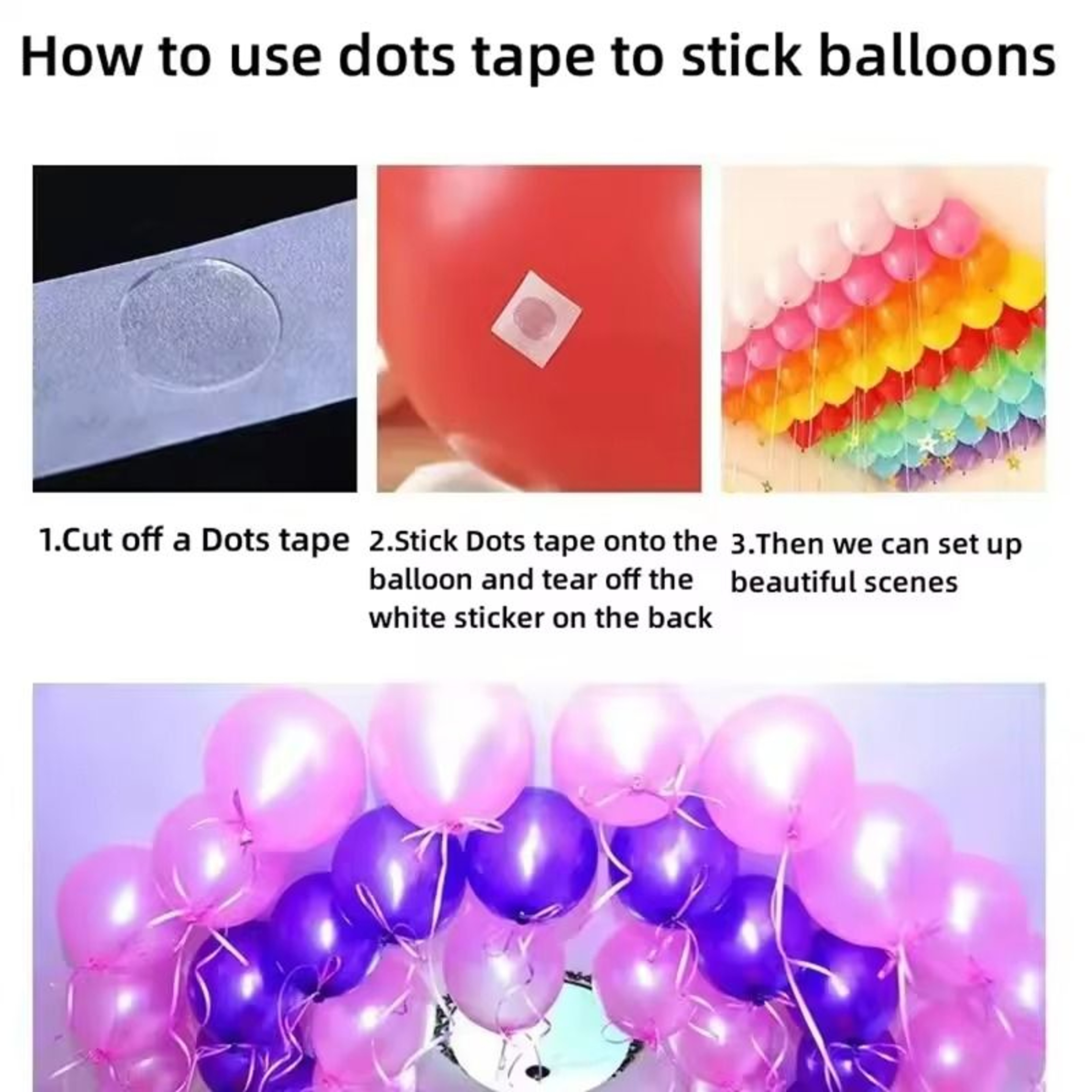 Transparent DoubleSided Adhesive Dots  Removable Balloon Glue For Party Decor 1002000pcs 2