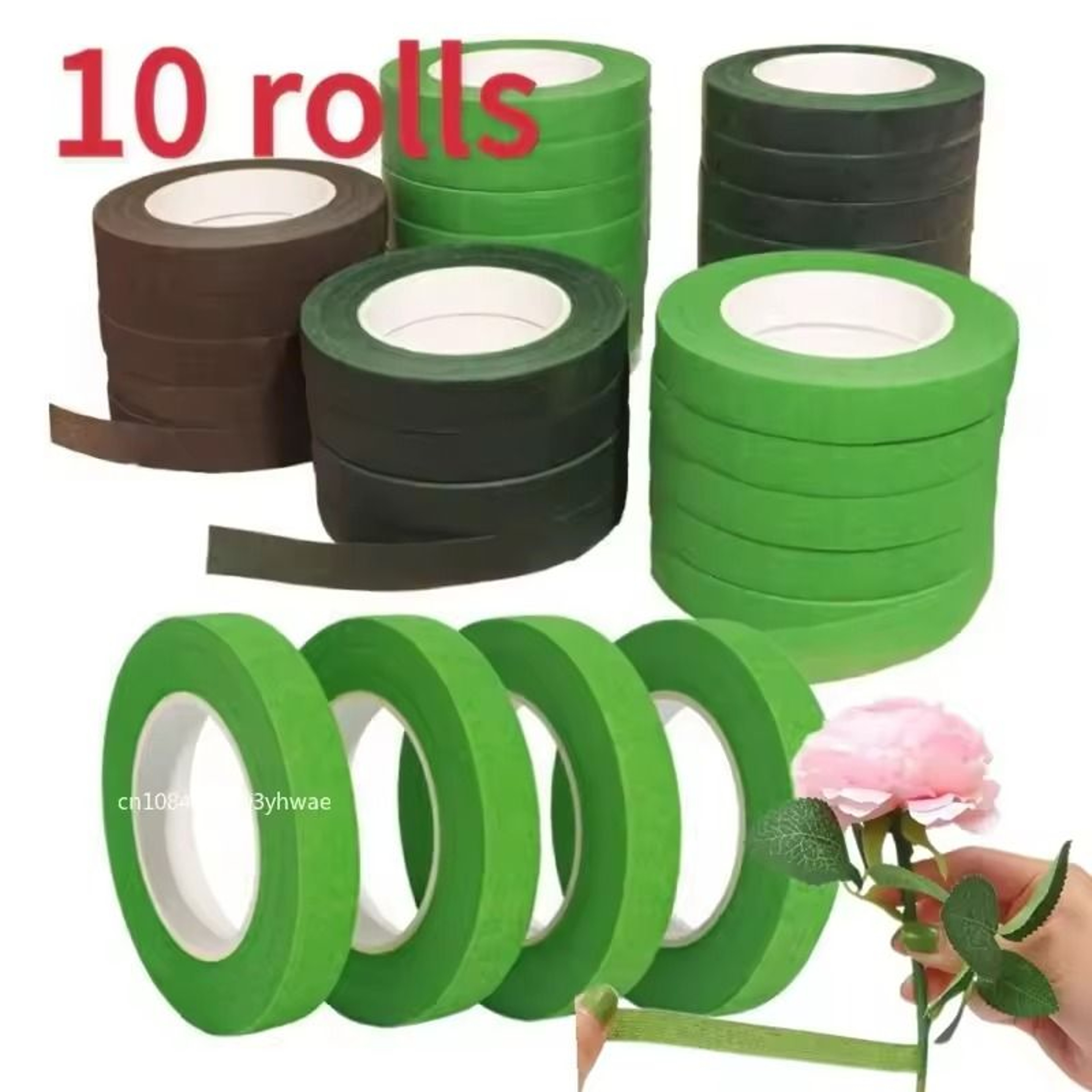 Green Floral Stem Tape  SelfAdhesive Bouquet Wrapping Tape For Flower Arrangements 110 Rolls 0