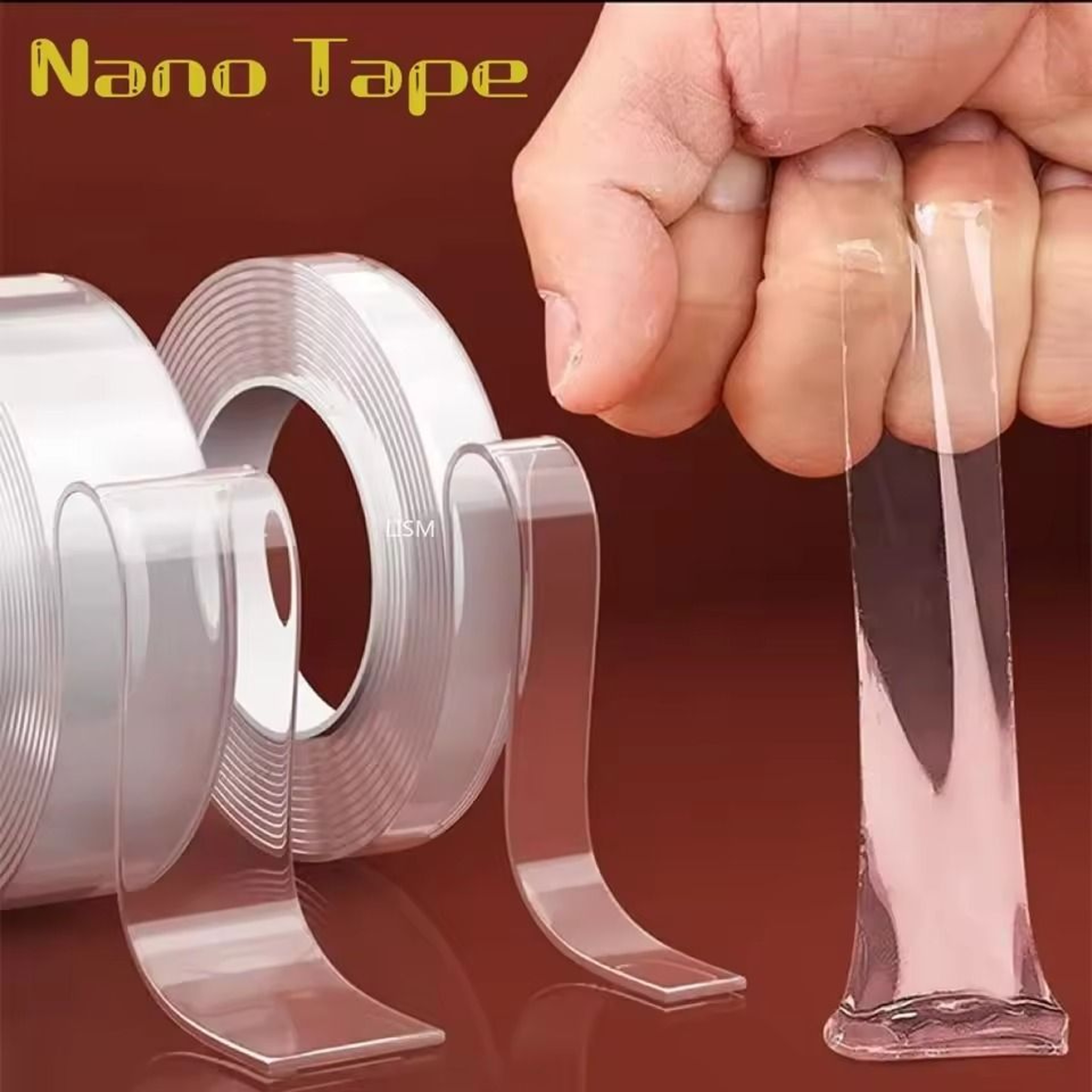 Reusable Transparent Nano Tape  DoubleSided Waterproof Acrylic Adhesive 1235M 0