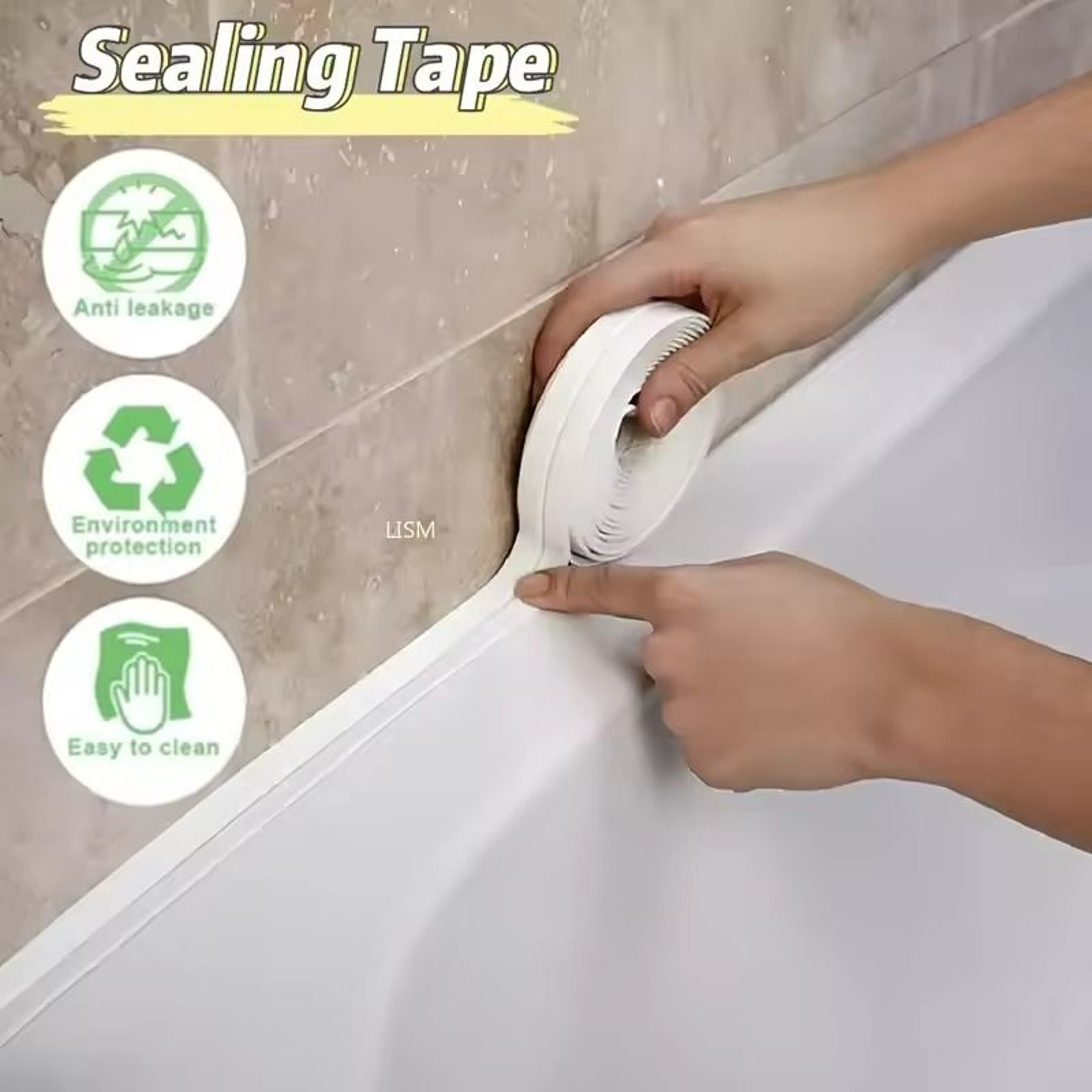 PVC SelfAdhesive Waterproof Sealing Tape  MoldProof Caulk Strip For Bathroom  Kitchen 0