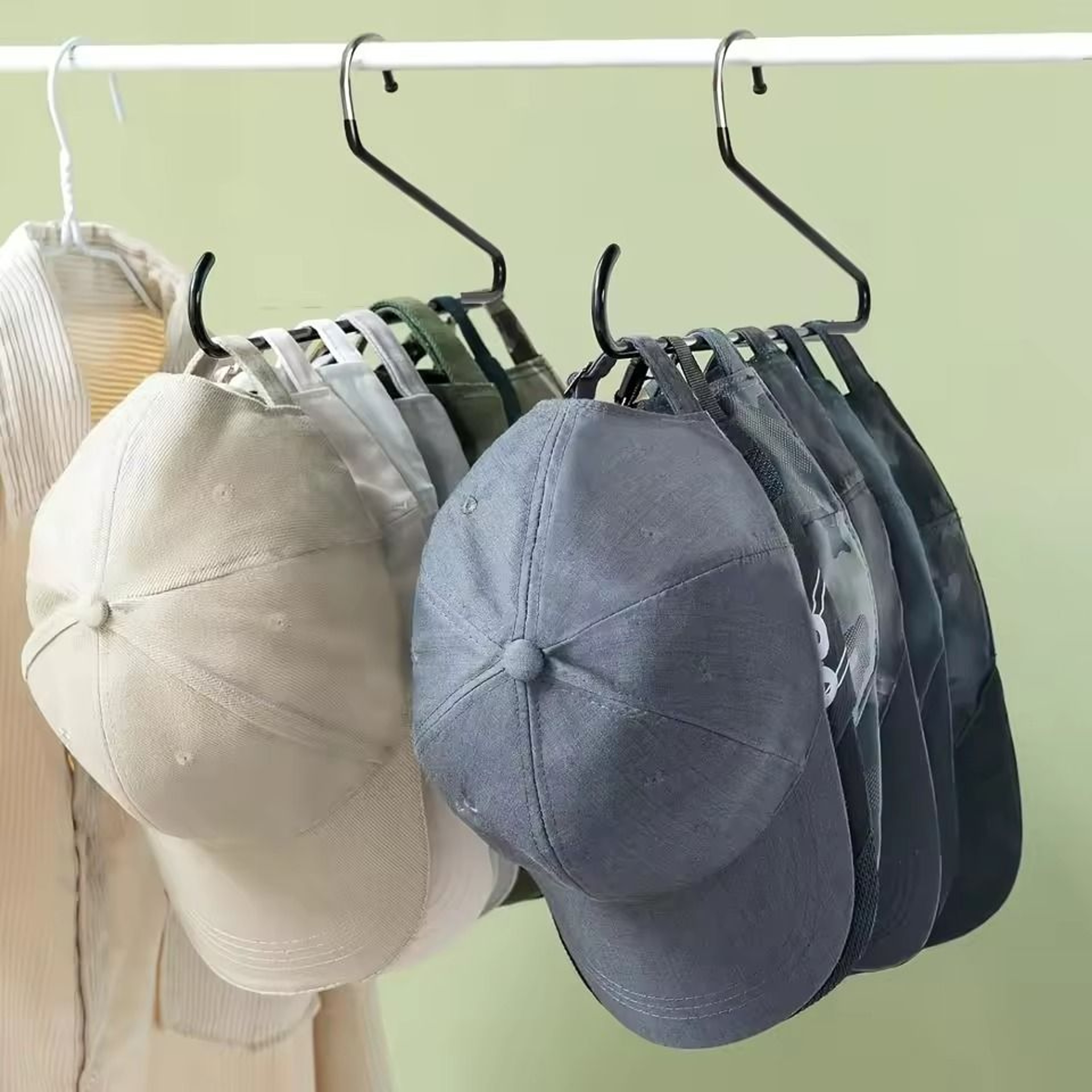 Hanging Baseball Cap Organizer  Portable Metal  Plastic Hat Rack Holder For All Sizes 0