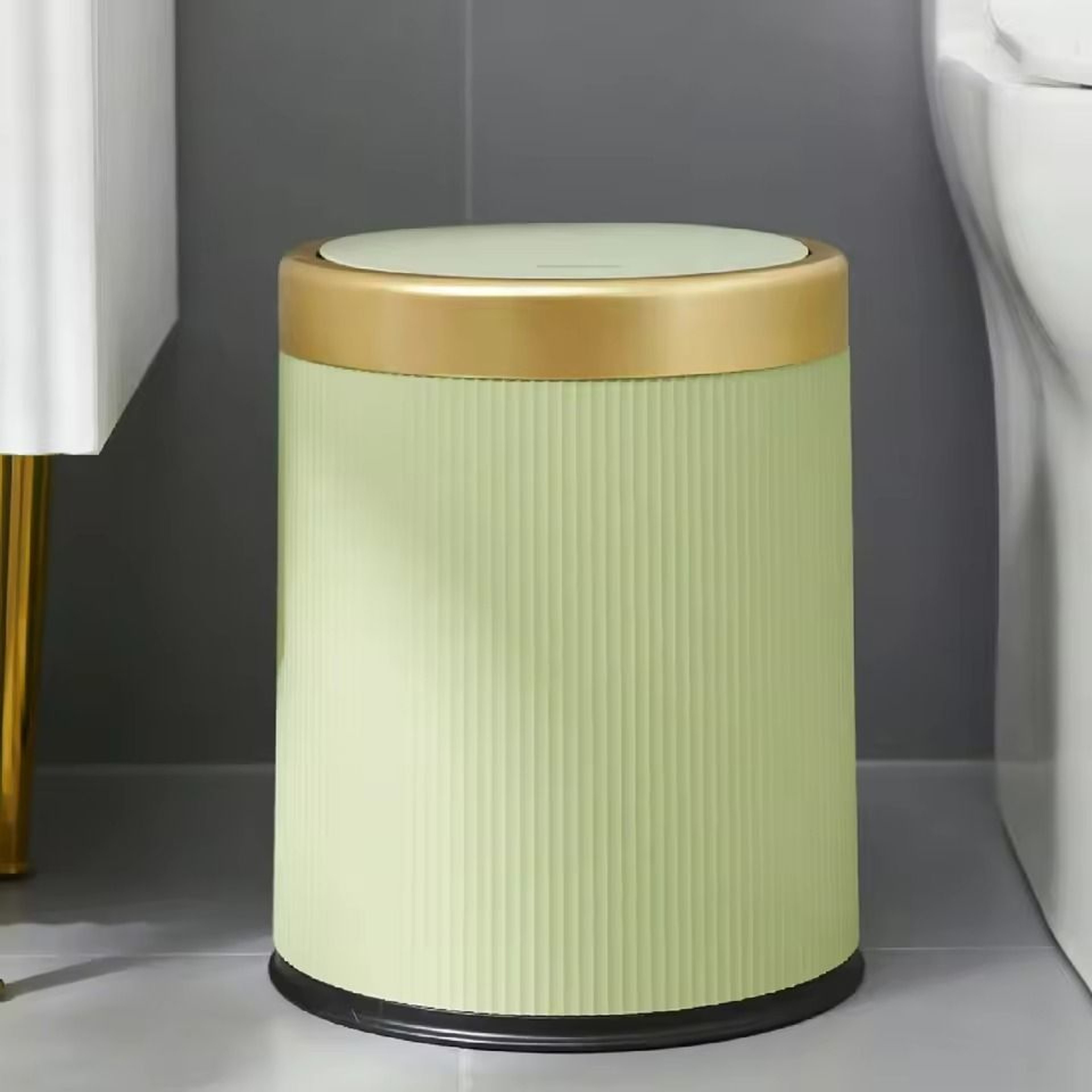 Modern DoubleLayer PressTop Trash Bin  White  Black Waste Basket For Bathroom Office  Bedroom 6