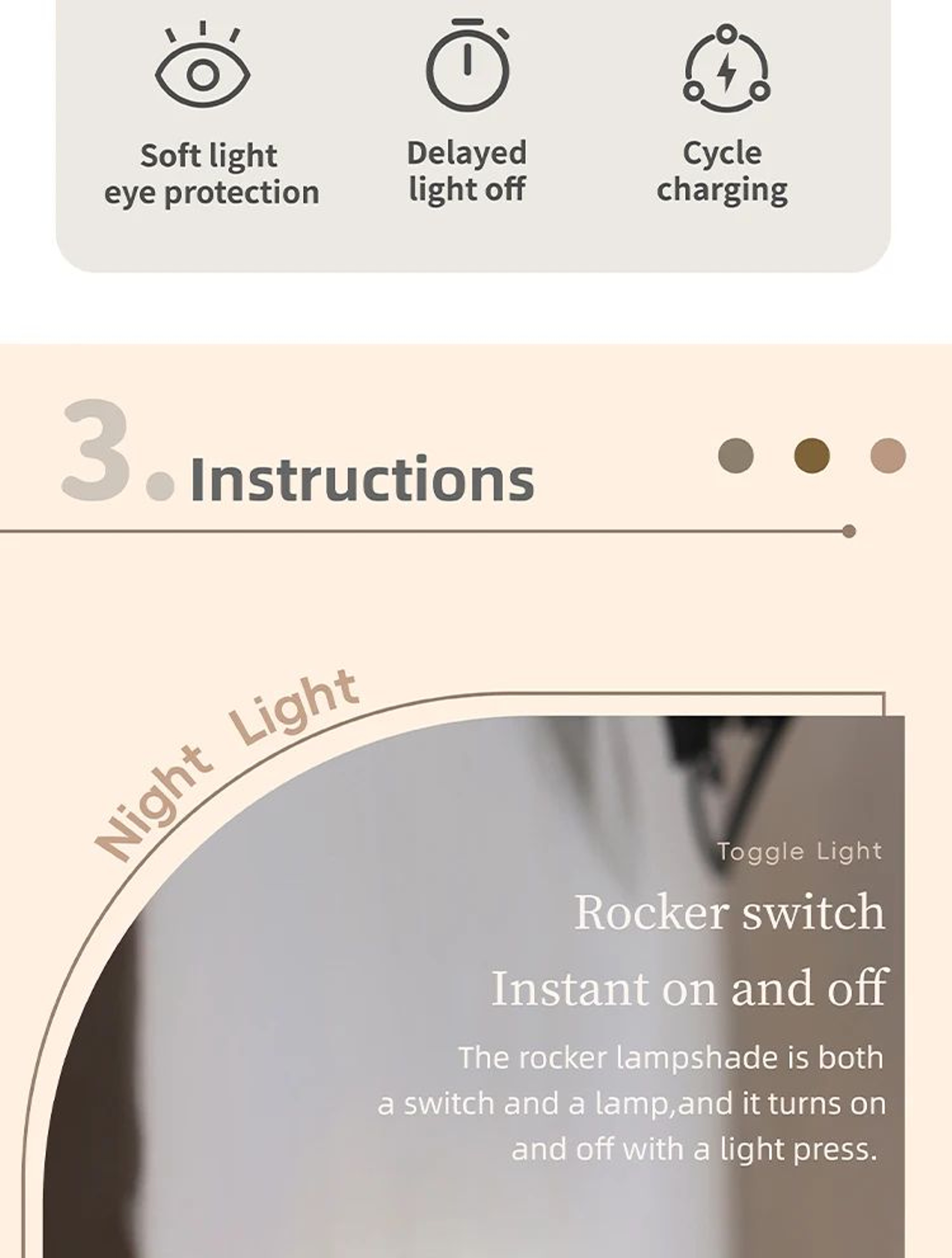 Magnetic LED Night Light For Bedroom  Home Decor 9
