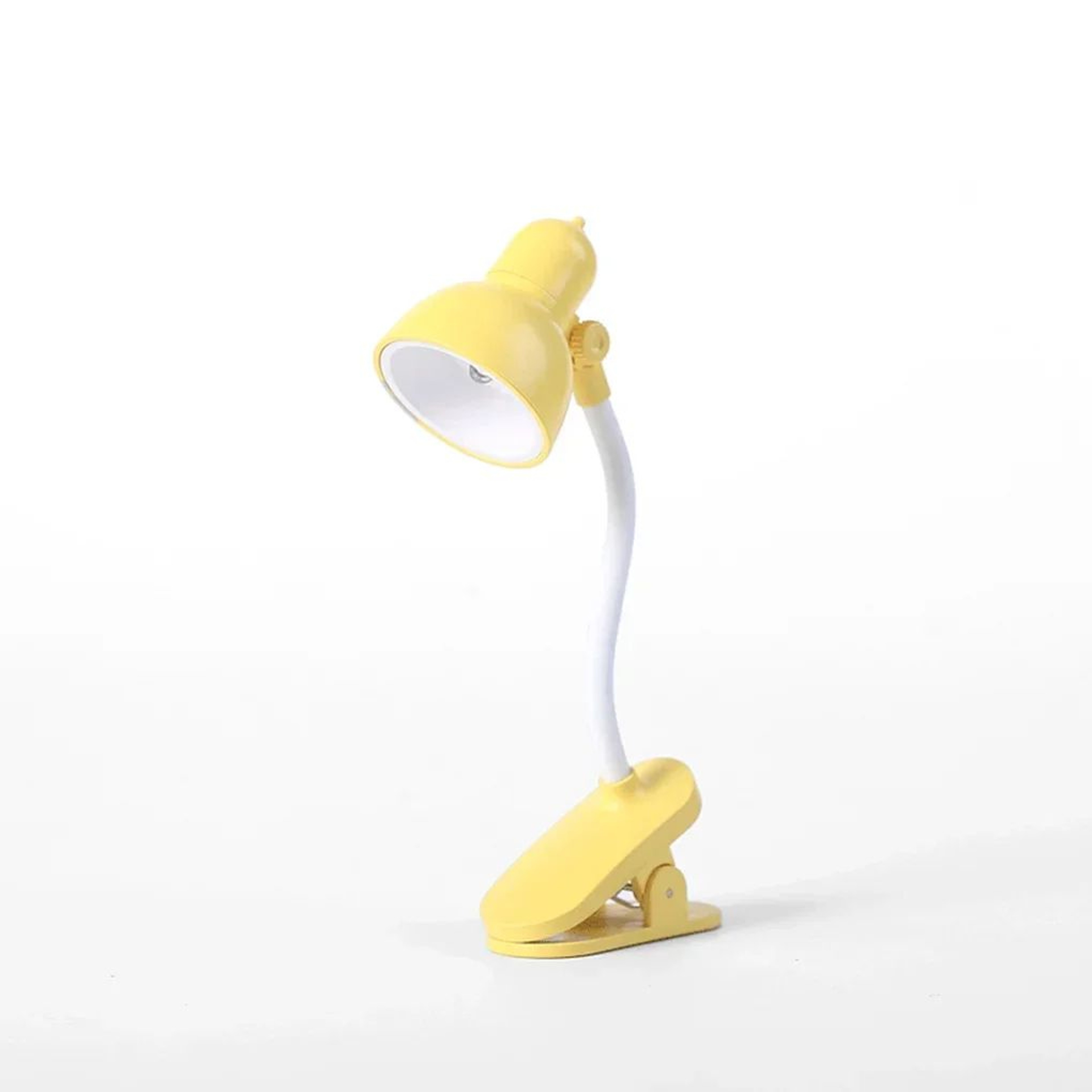 Portable Adjustable Clip Reading Light Battery Powered Mini Table Lamp Yellow 8