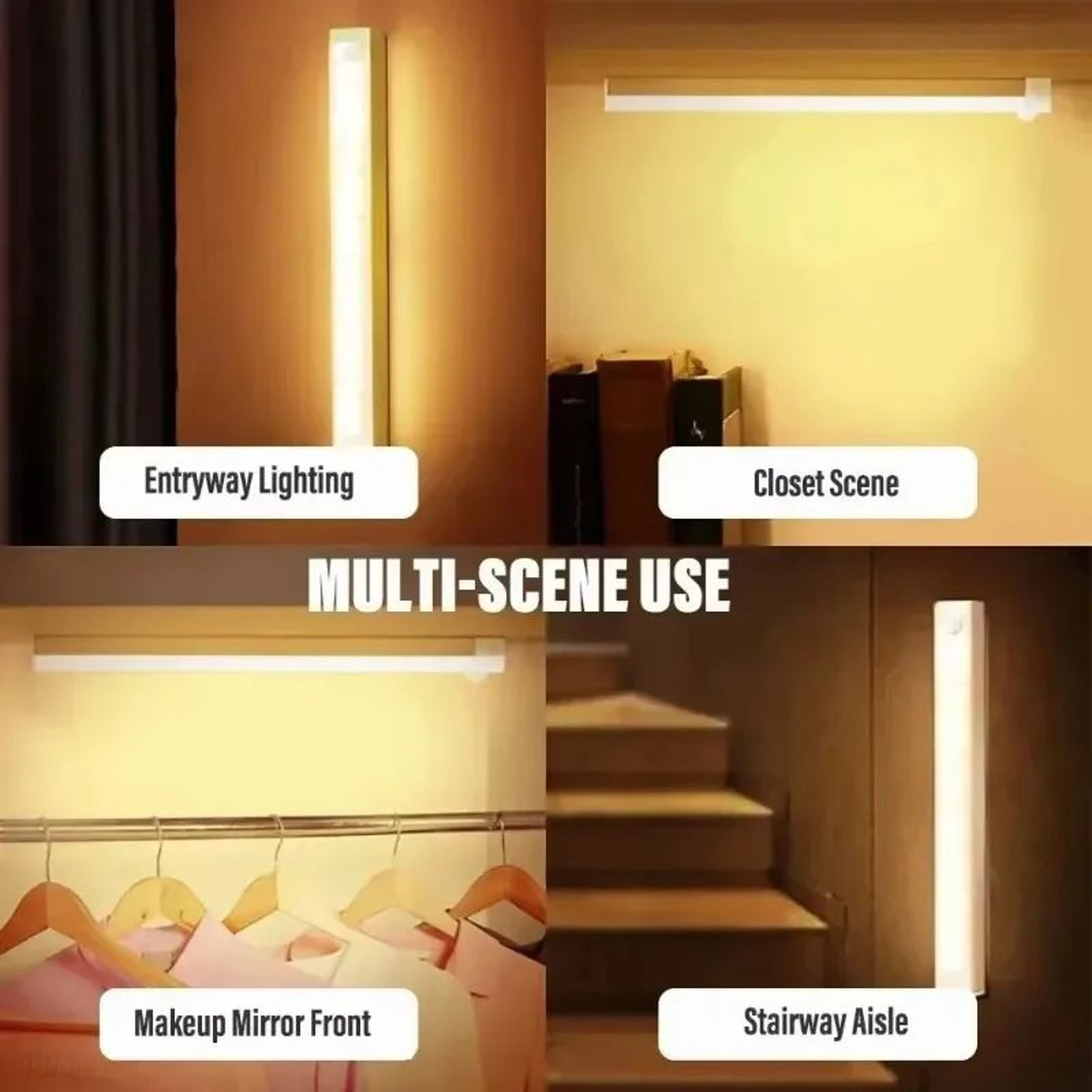 USB Rechargeable Magnetic Motion Sensor Night Light Dimmable LED Cabinet Lamp 4