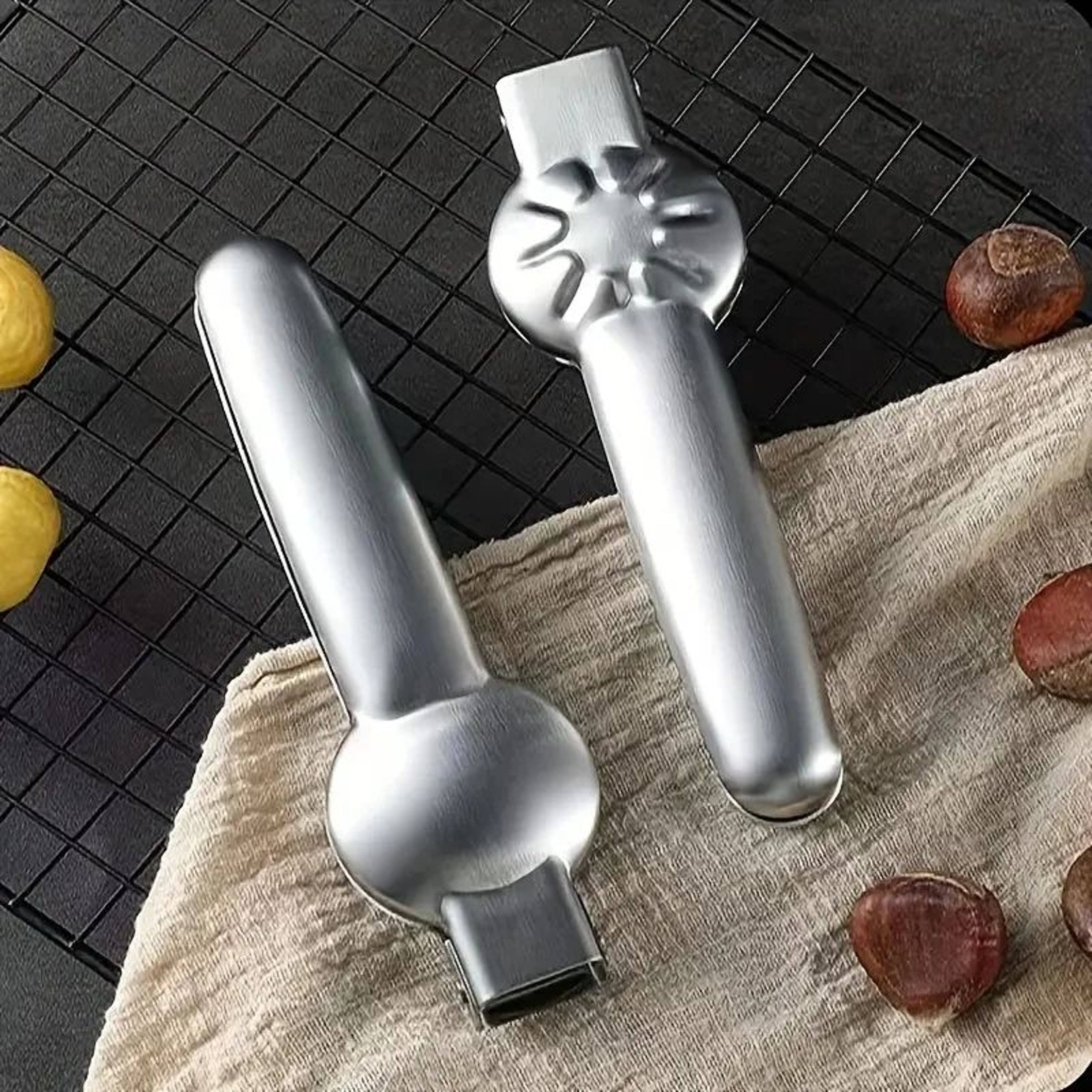 Stainless Steel Chestnut Opener CrossSerrated Nut Cracker Clip Cutter 0