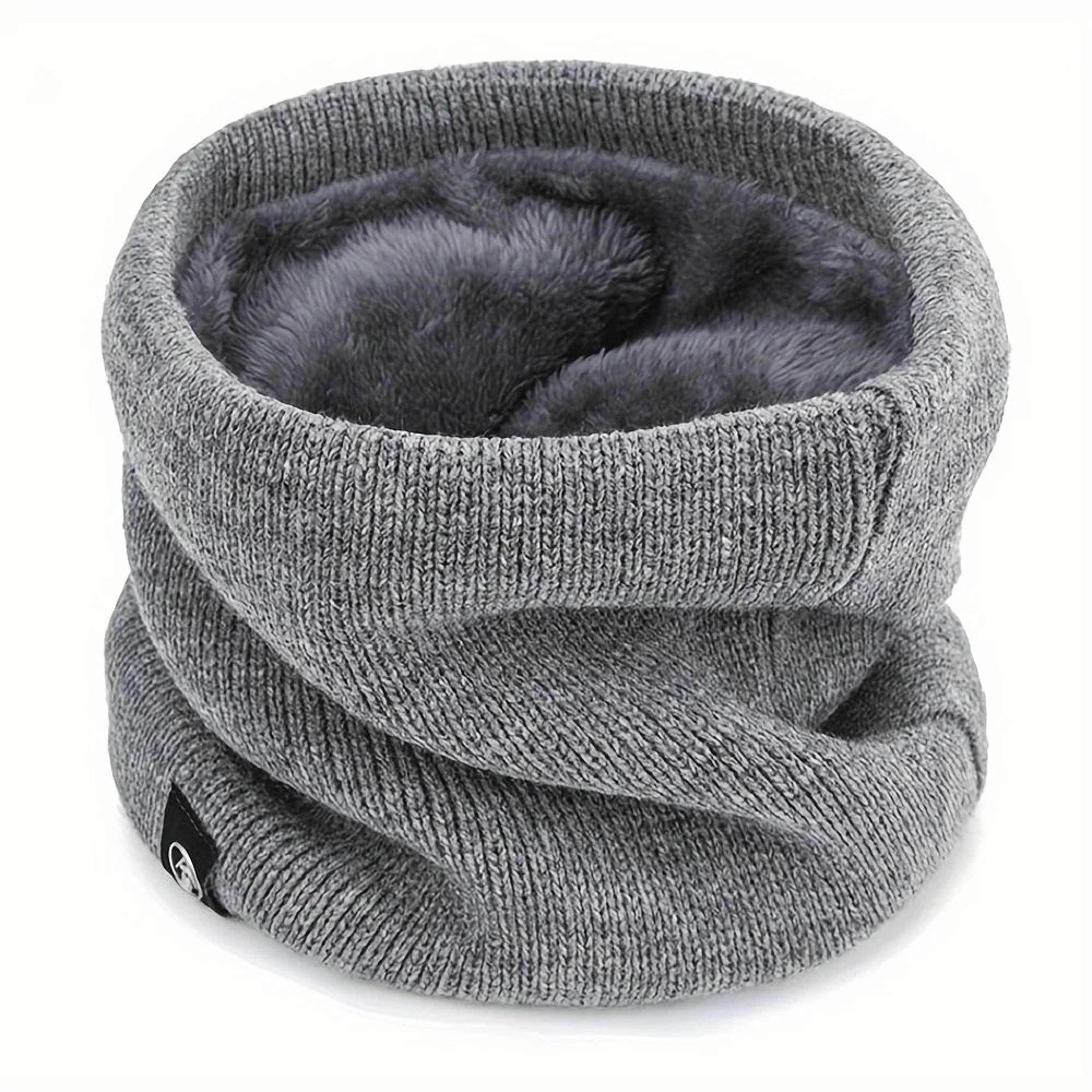 Winter Knit Scarf With Integrated Mask  Thickened Polyester Neck Gaiter For Warmth And Outdoor Spor 3