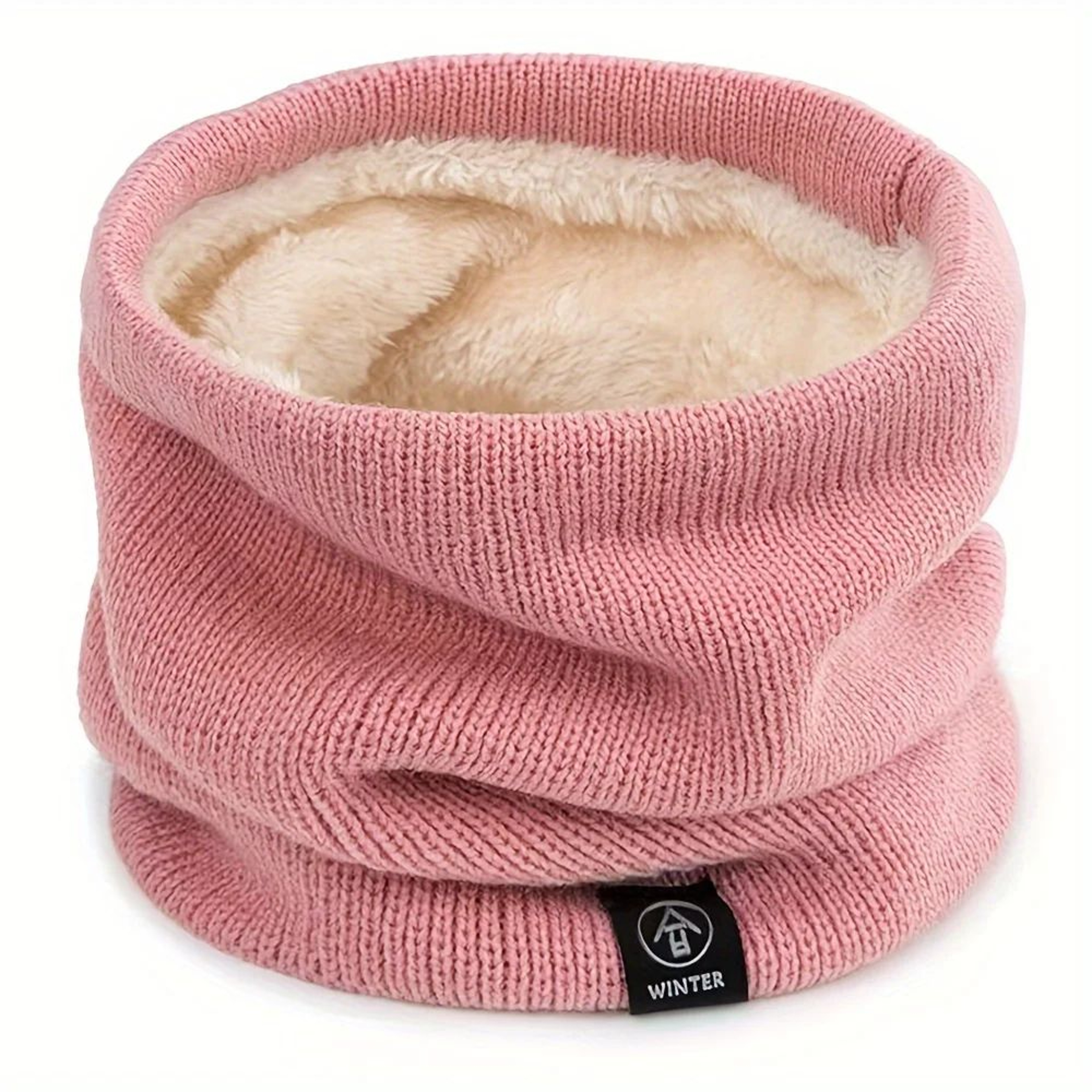 Winter Knit Scarf With Integrated Mask  Thickened Polyester Neck Gaiter For Warmth And Outdoor Spor 6