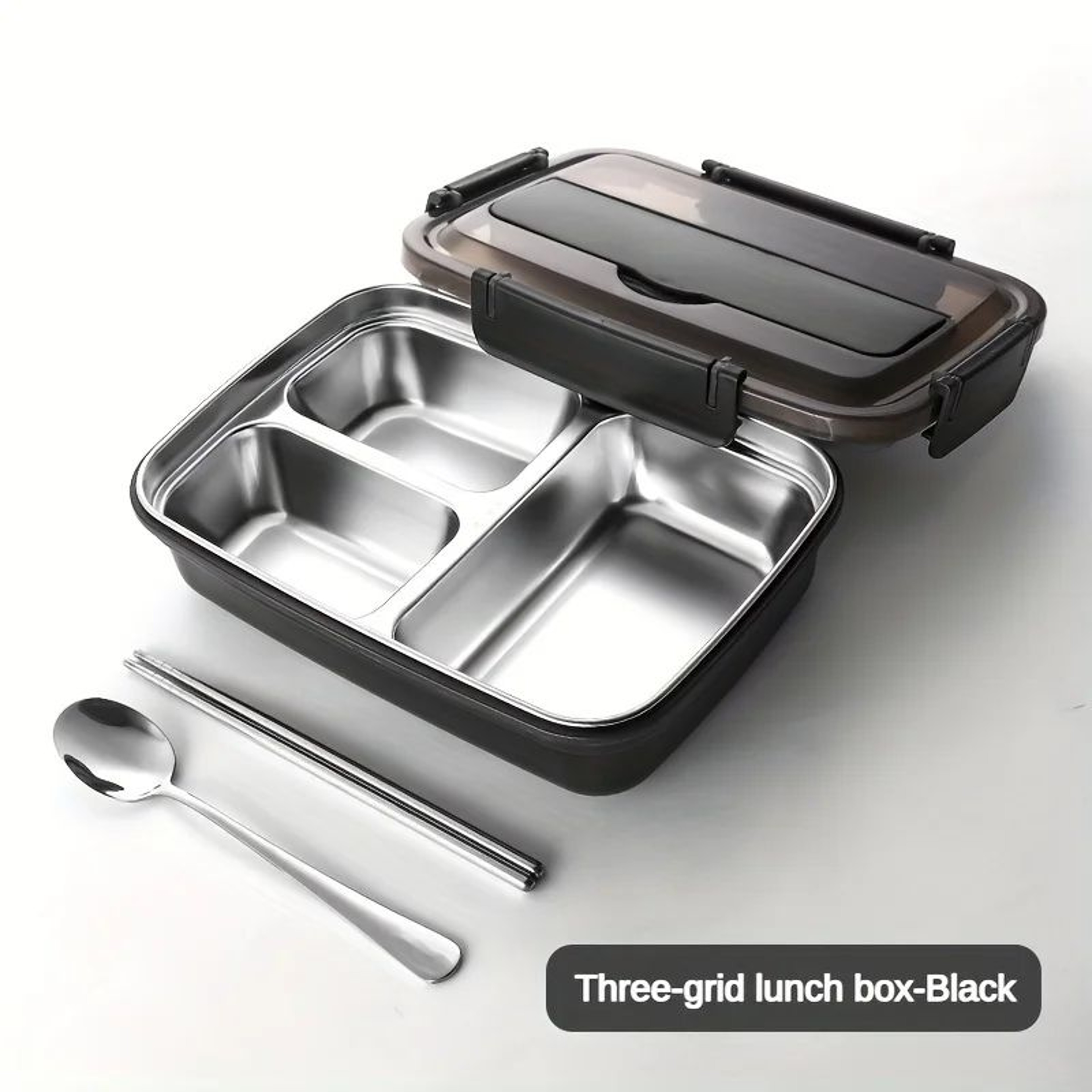 Leak Proof Stainless Steel Lunch Box  Durable 3 Or 4 Compartment Bento Container For Students And O 0