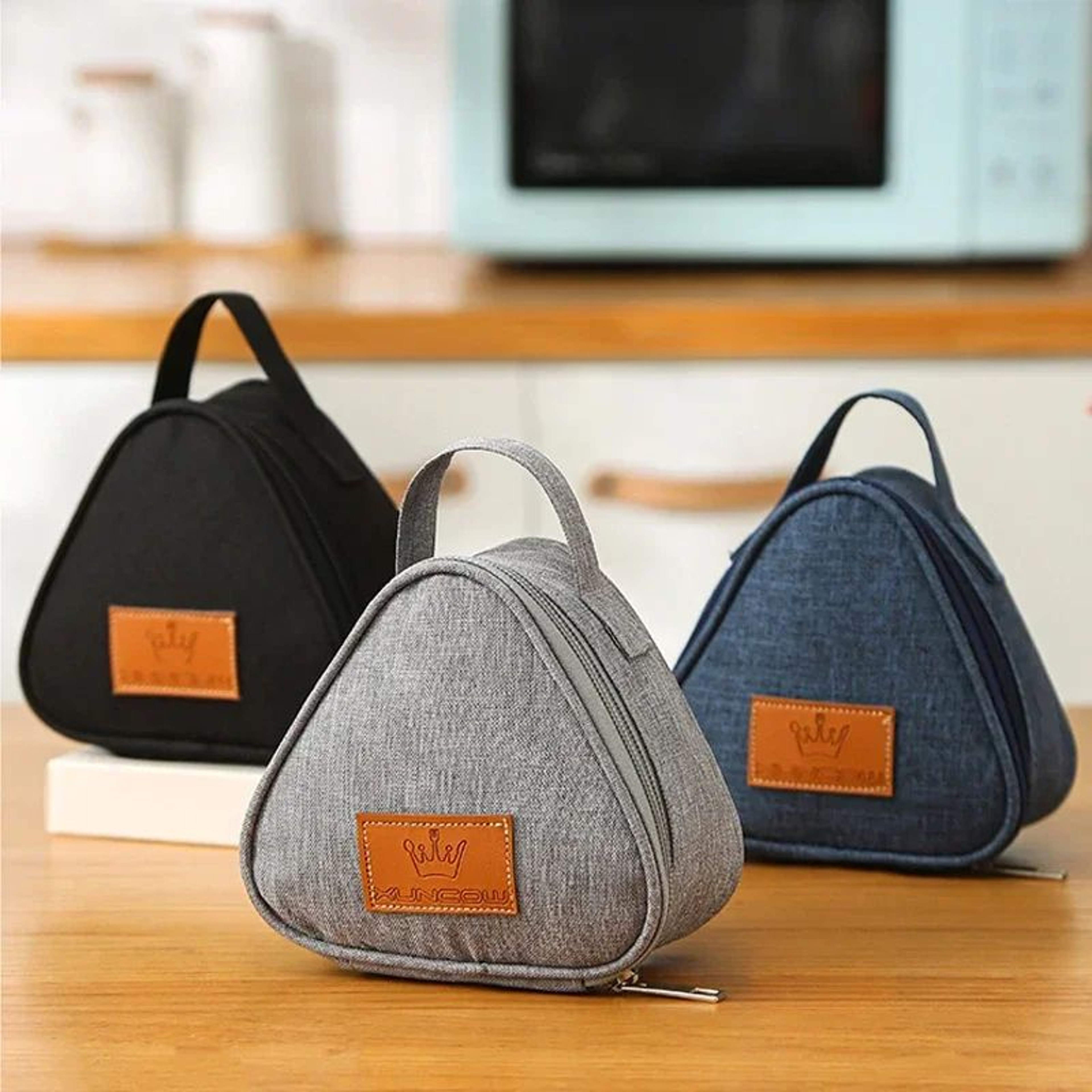 Triangular Mini Insulated Lunch Bag  Cute Portable Aluminum Foil Food Carrier For Students And Outd 2