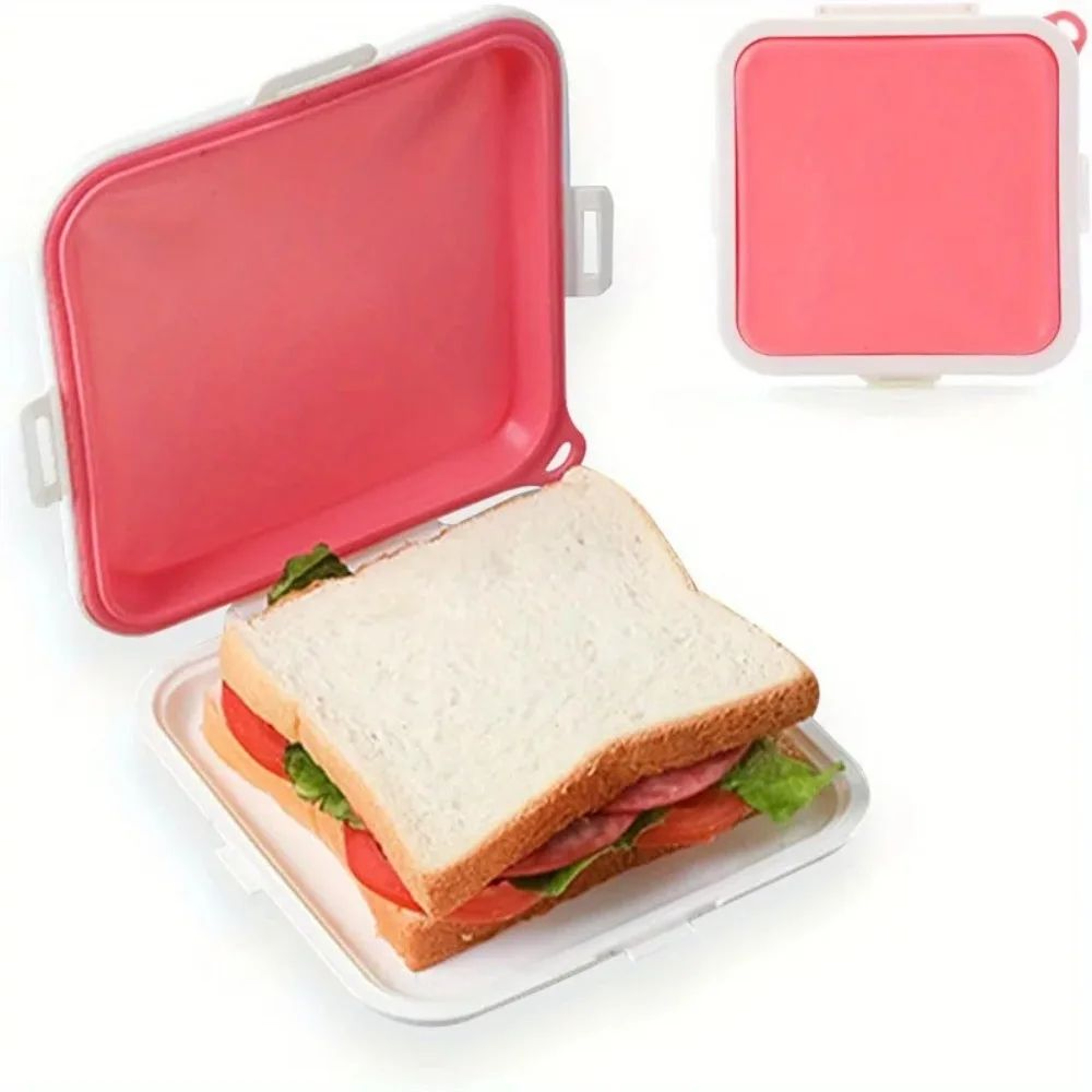 Silicone Sandwich Storage Box  Reusable Heated Container For Snacks Fruit Salad And Lunch OntheGo 0