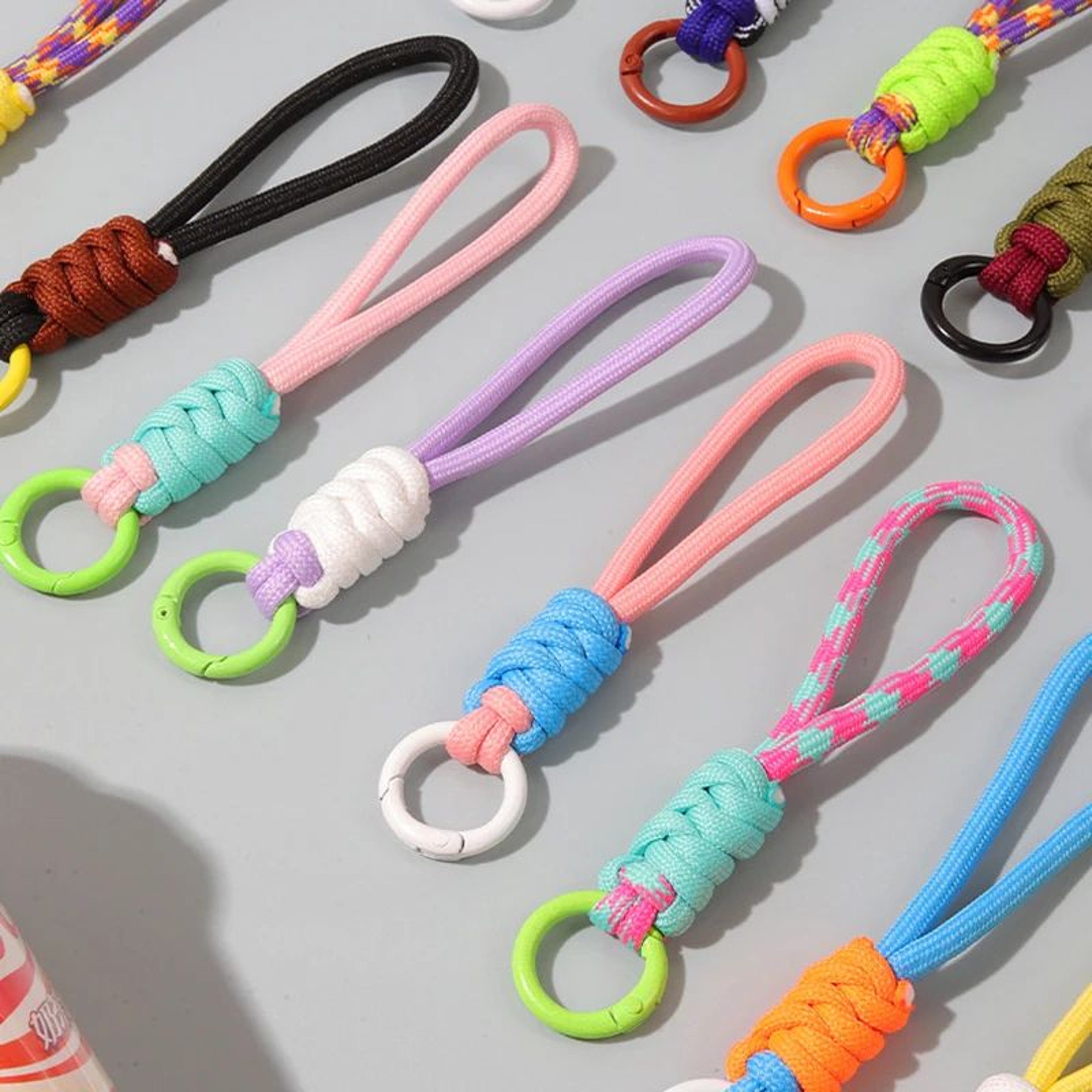 Colorful Braided Rope Strap Lanyard Keychain For Phone Case And Bags 1