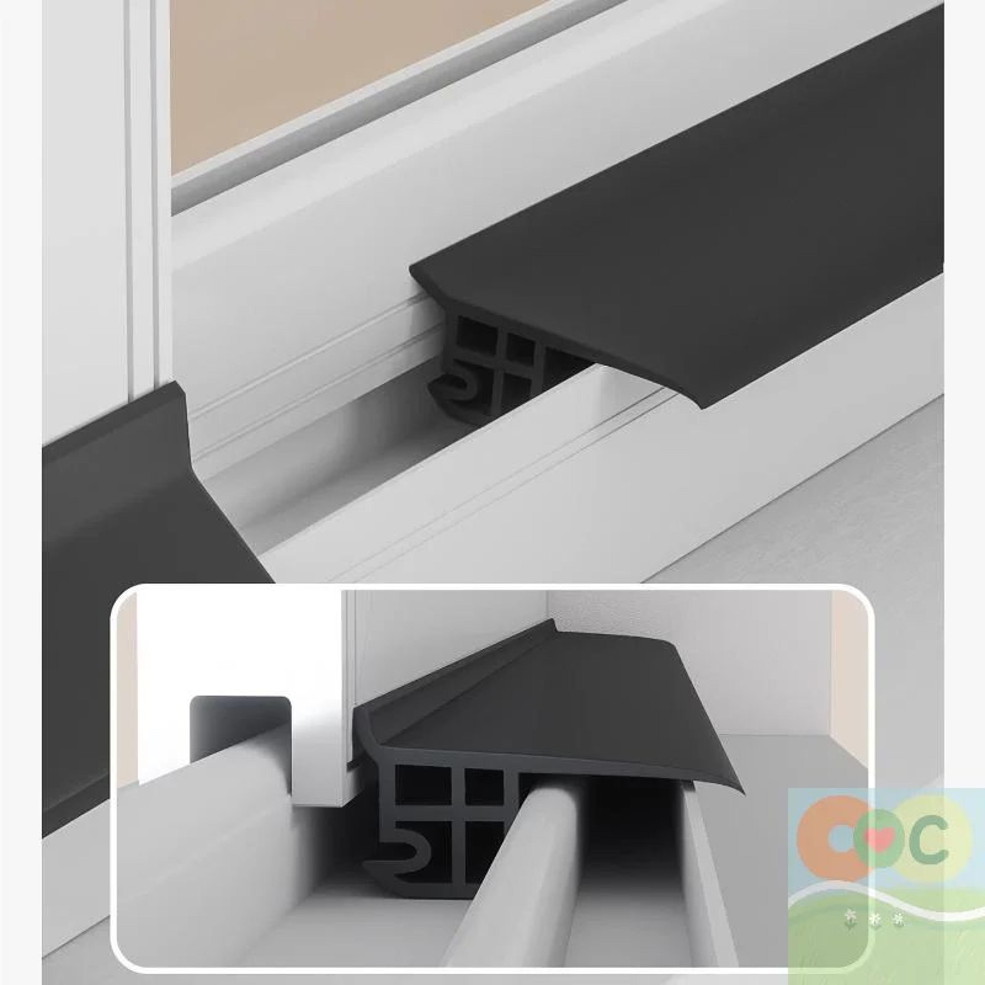 50cm Window Water Blocking Bar Weatherstrip Rain And Windproof Seal 7