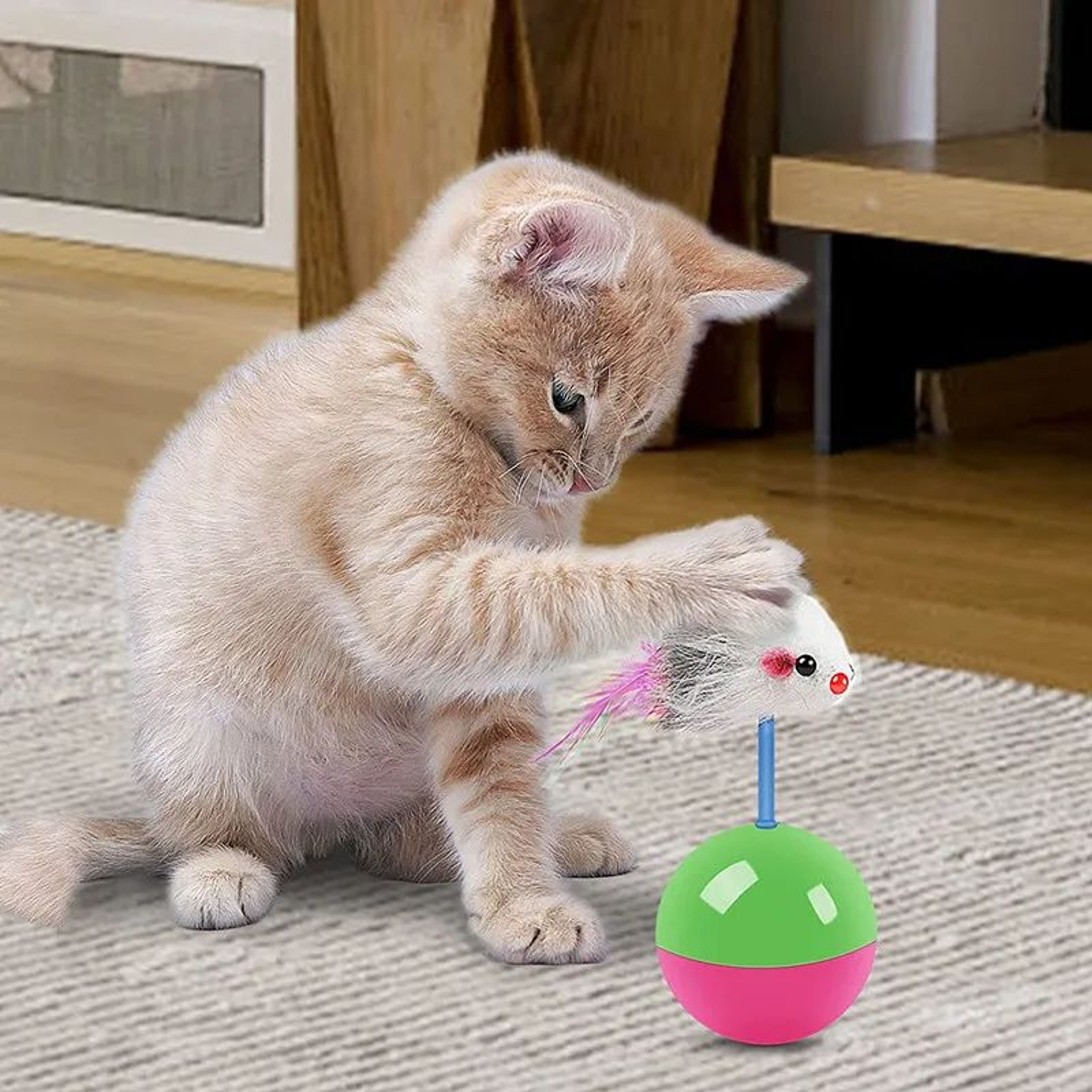 Interactive Cat Toy Set Mouse Tumbler And Teasing Toys For Cats And Small Pets 5