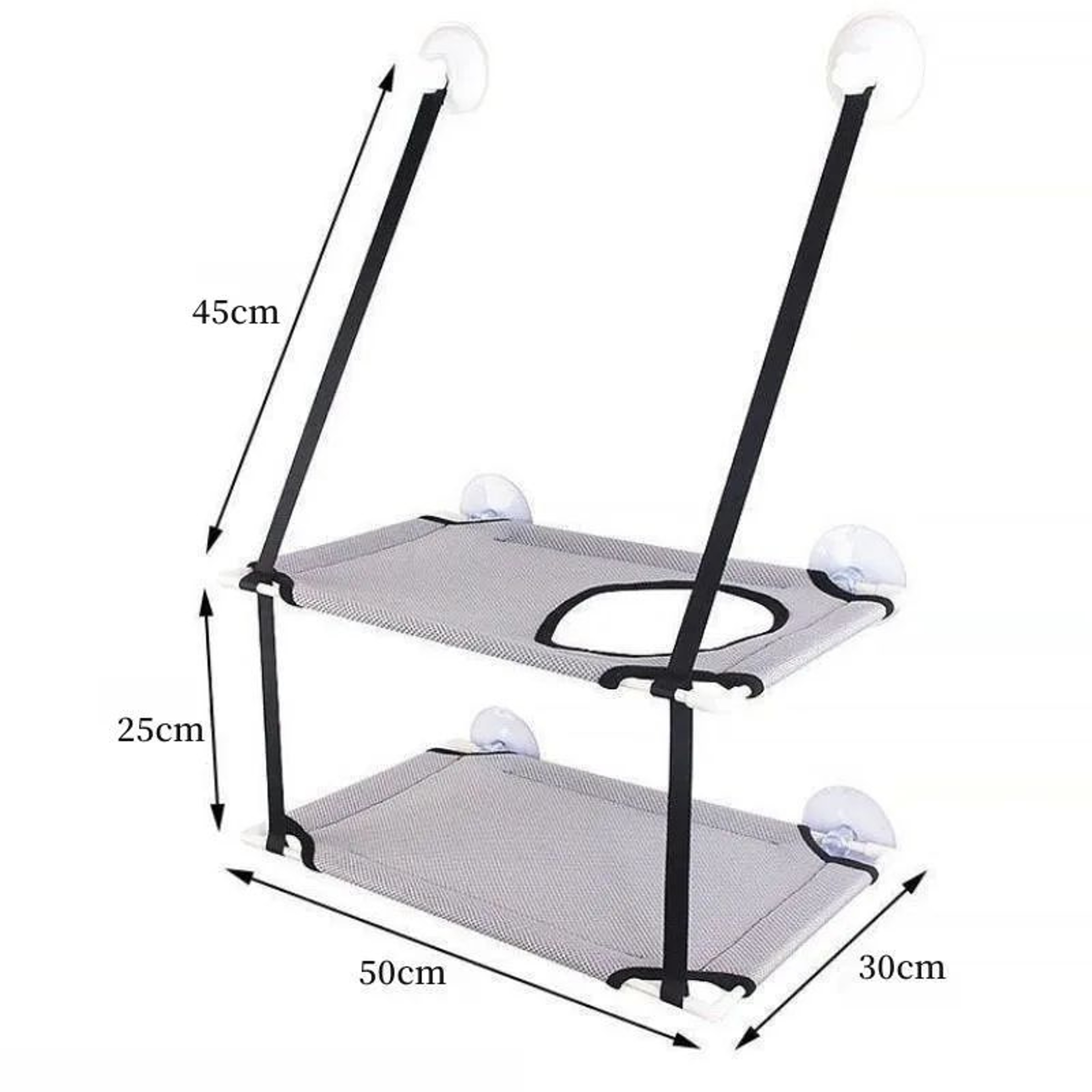 Cat Hammock Window Bed Hanging Sunny Seat With Strong Suction Cups Double Decker Design 3