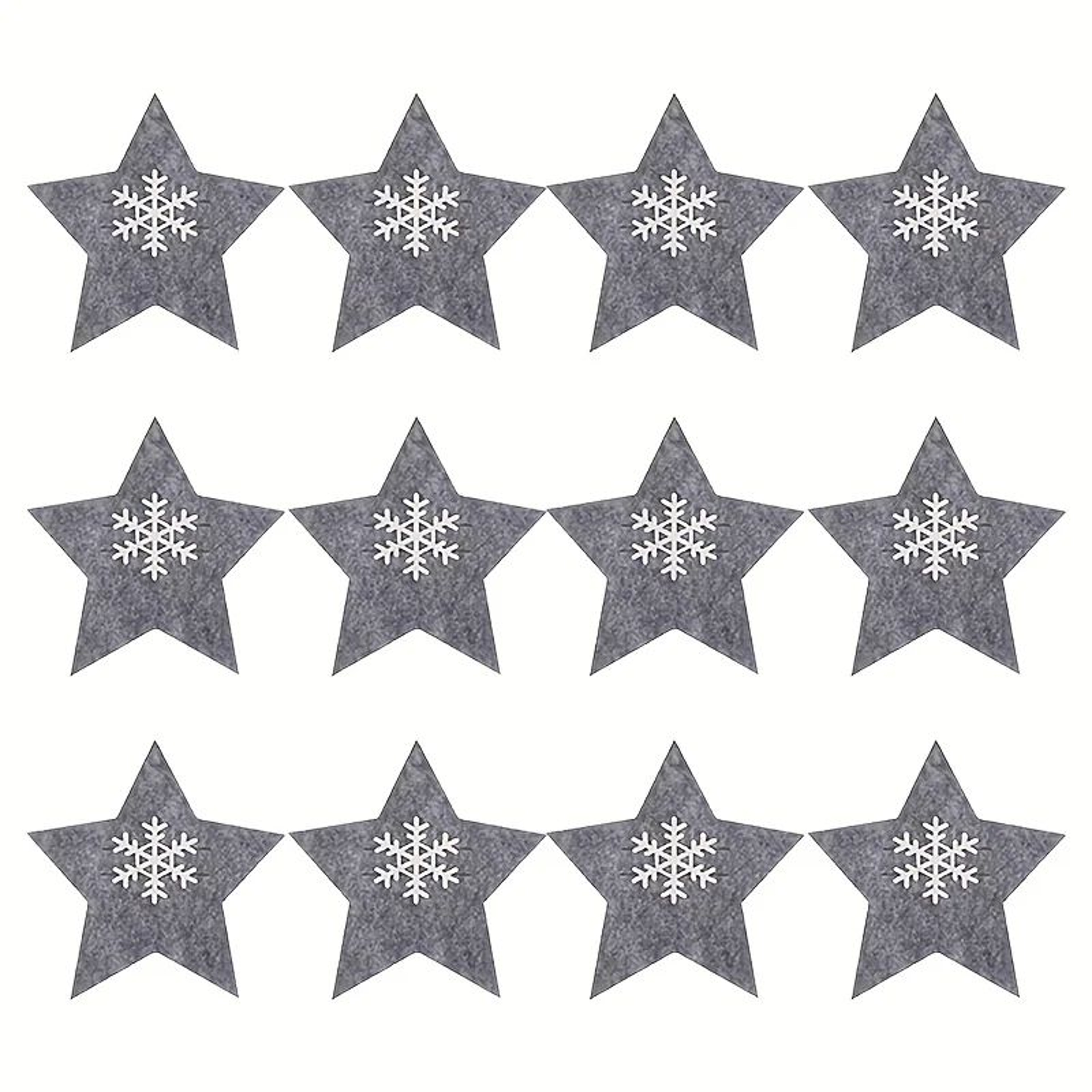 12Piece Christmas Star Placemat Set  Snowflake Knife  Fork Holders For Holiday Table Decorations  P 6